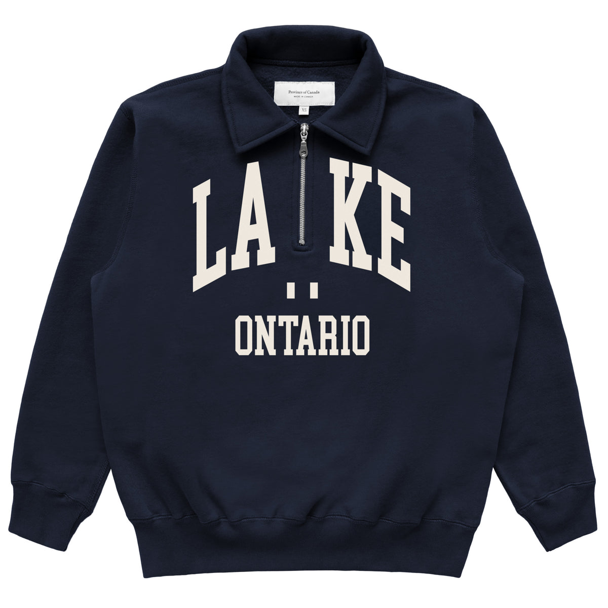 Made in Canada Lake Ontario Half Zip Fleece Sweatshirt Sweater Navy - Unisex