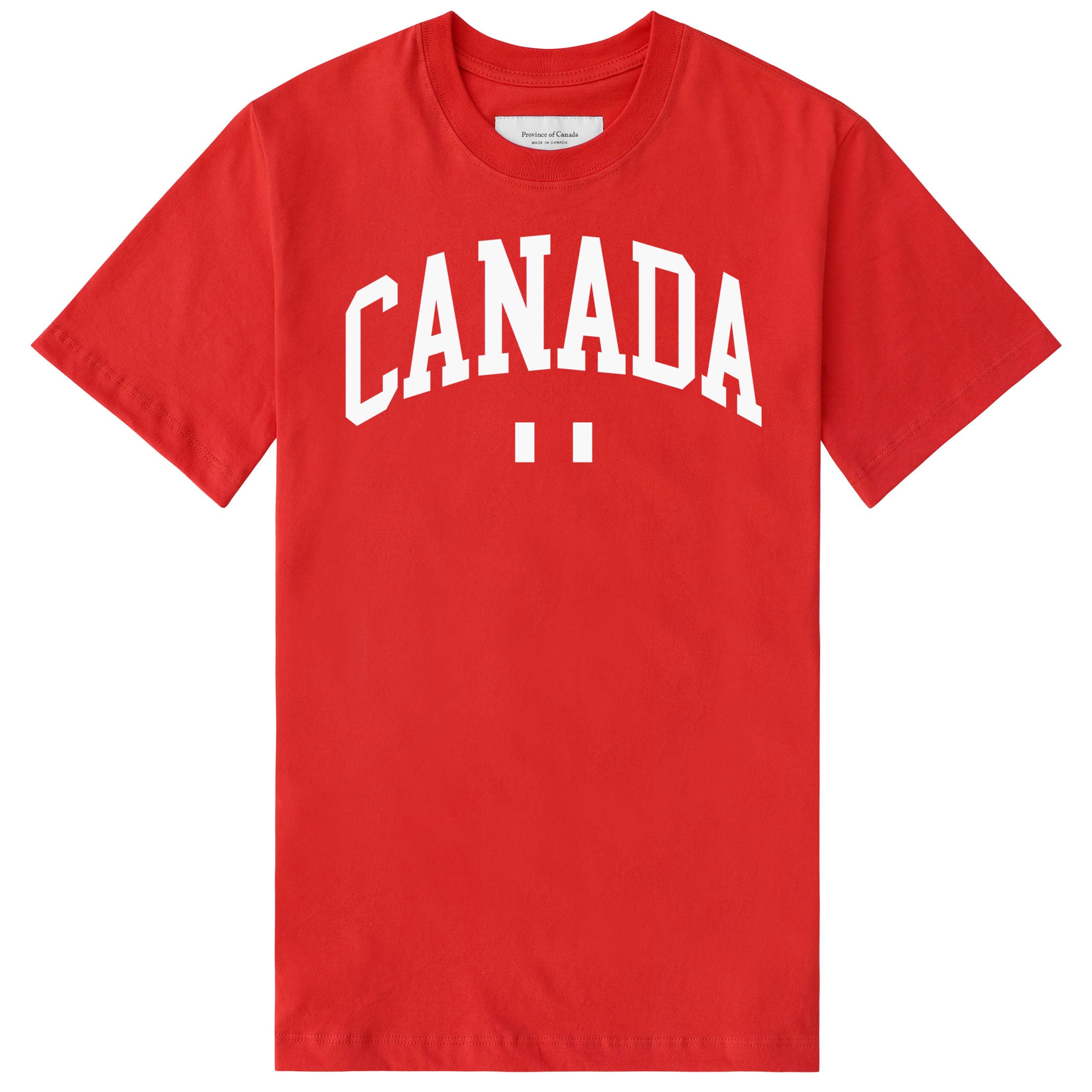 Made in Canada Organic Cotton Canada Day T-Shirt Tee Tart Red - Unisex - Province of Canada