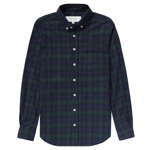 Made in Canada 100% Cotton Navy Plaid Flannel Shirt Navy Green Red - Unisex - Province of Canada
