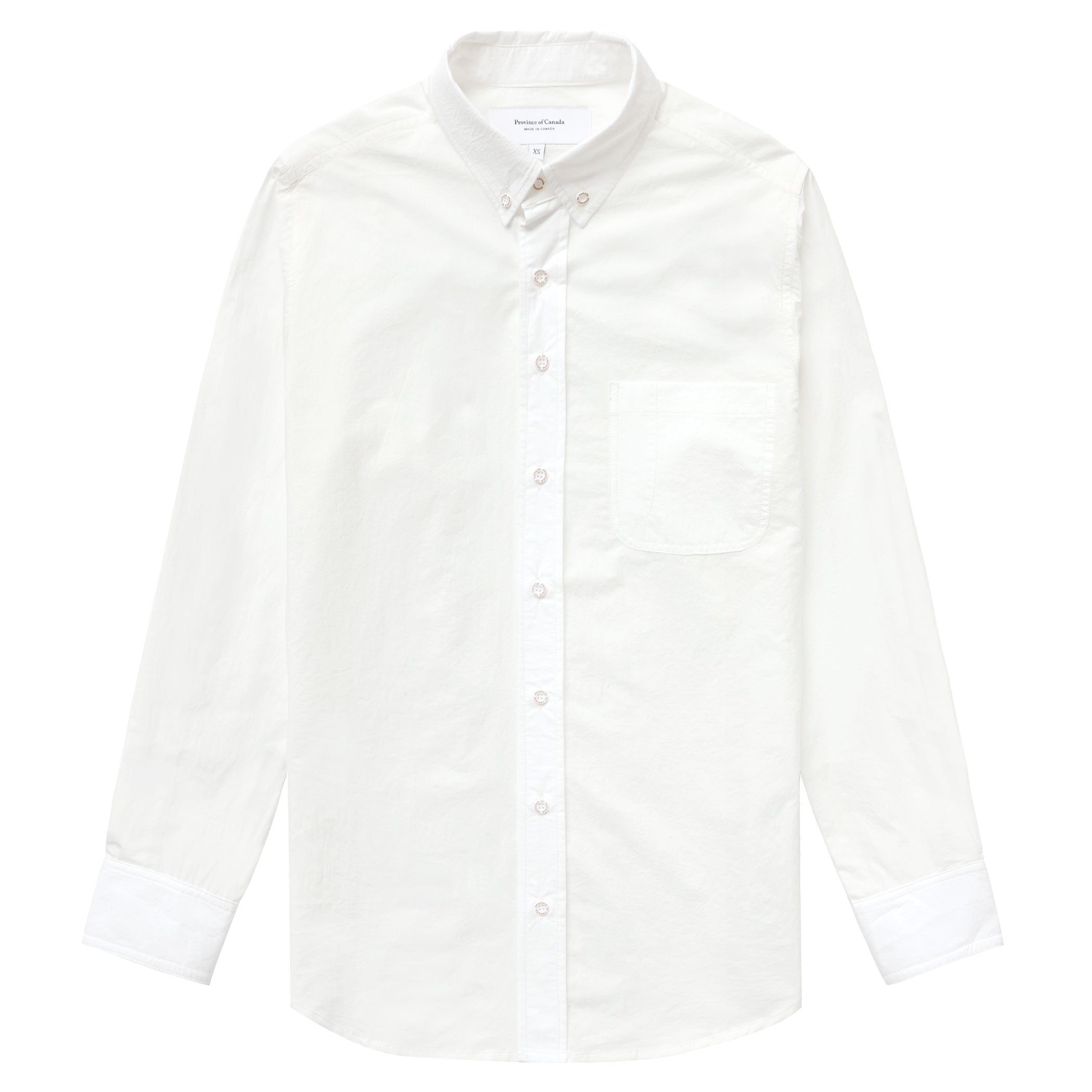 Made in Canada 100% Cotton Washed Poplin Shirt White - Unisex - Province of Canada