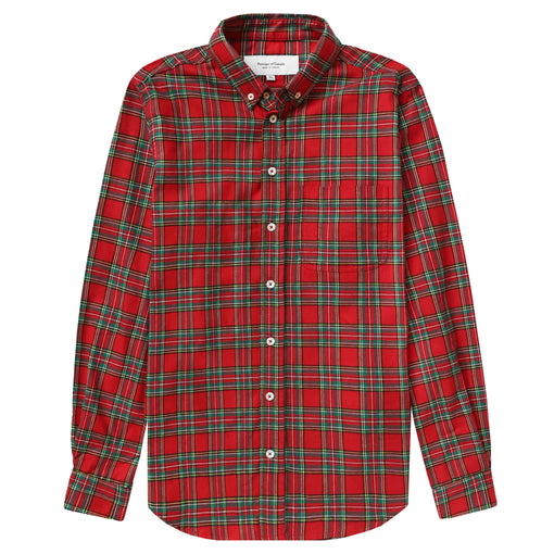 Made in Canada 100% Cotton Red Plaid Flannel Shirt Red Green Yellow - Unisex - Province of Canada