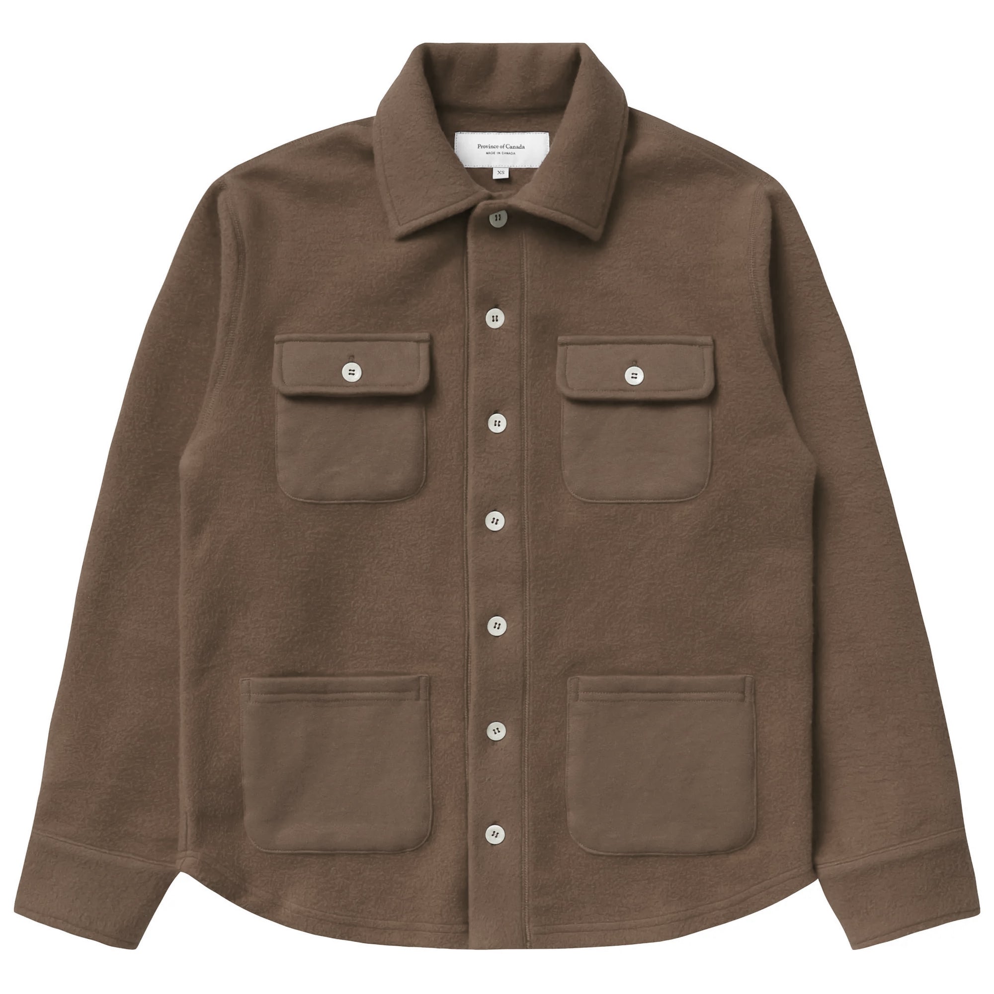 Reverse Fleece Overshirt Chestnut - Unisex - Made in Canada - Province of Canada