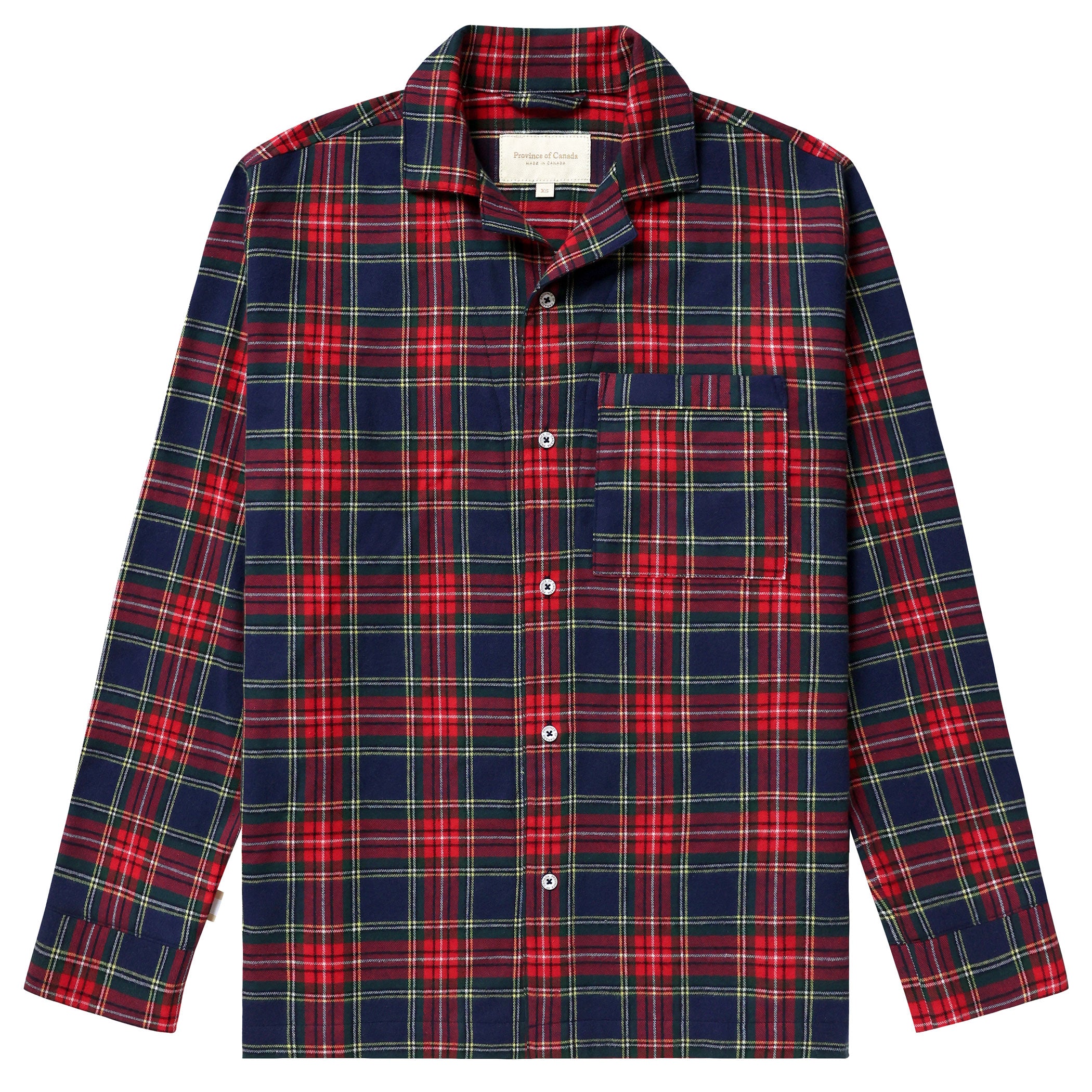 Made in Canada 100% Cotton McCallister Plaid Flannel Pyjama Shirt - Unisex - Province of Canada