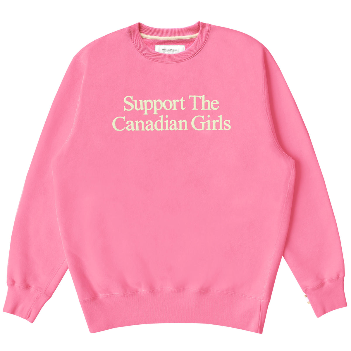 Made in Canada Fleece Support the Canadian Girls Sweatshirt Pink - Unisex - Province of Canada