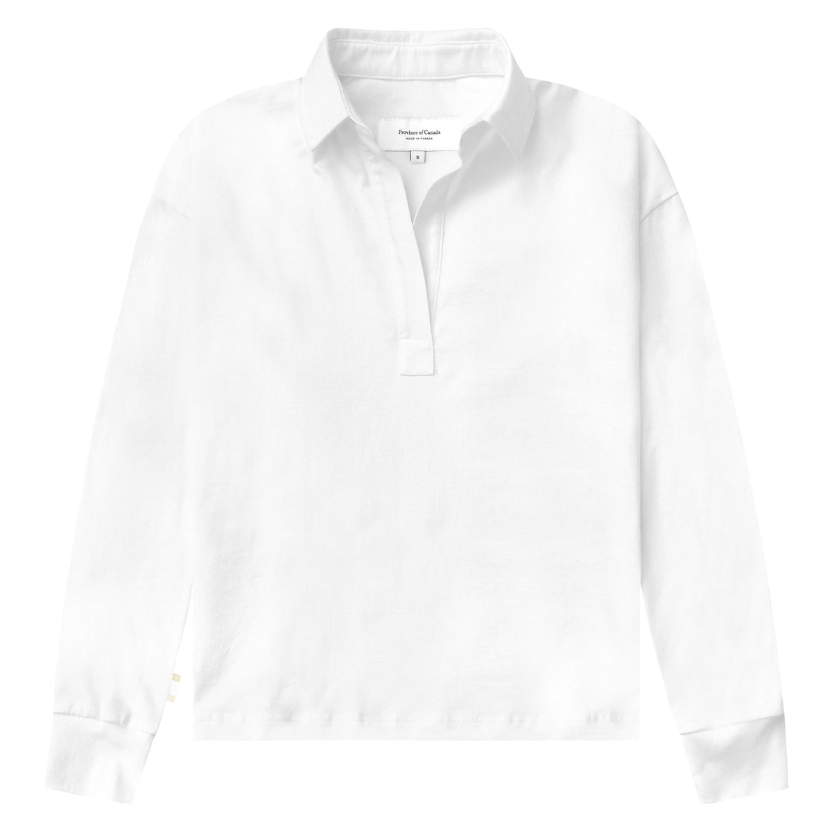 Made in Canada 100% Organic Cotton Thursday Popover Long Sleeve Tee White - Province of Canada