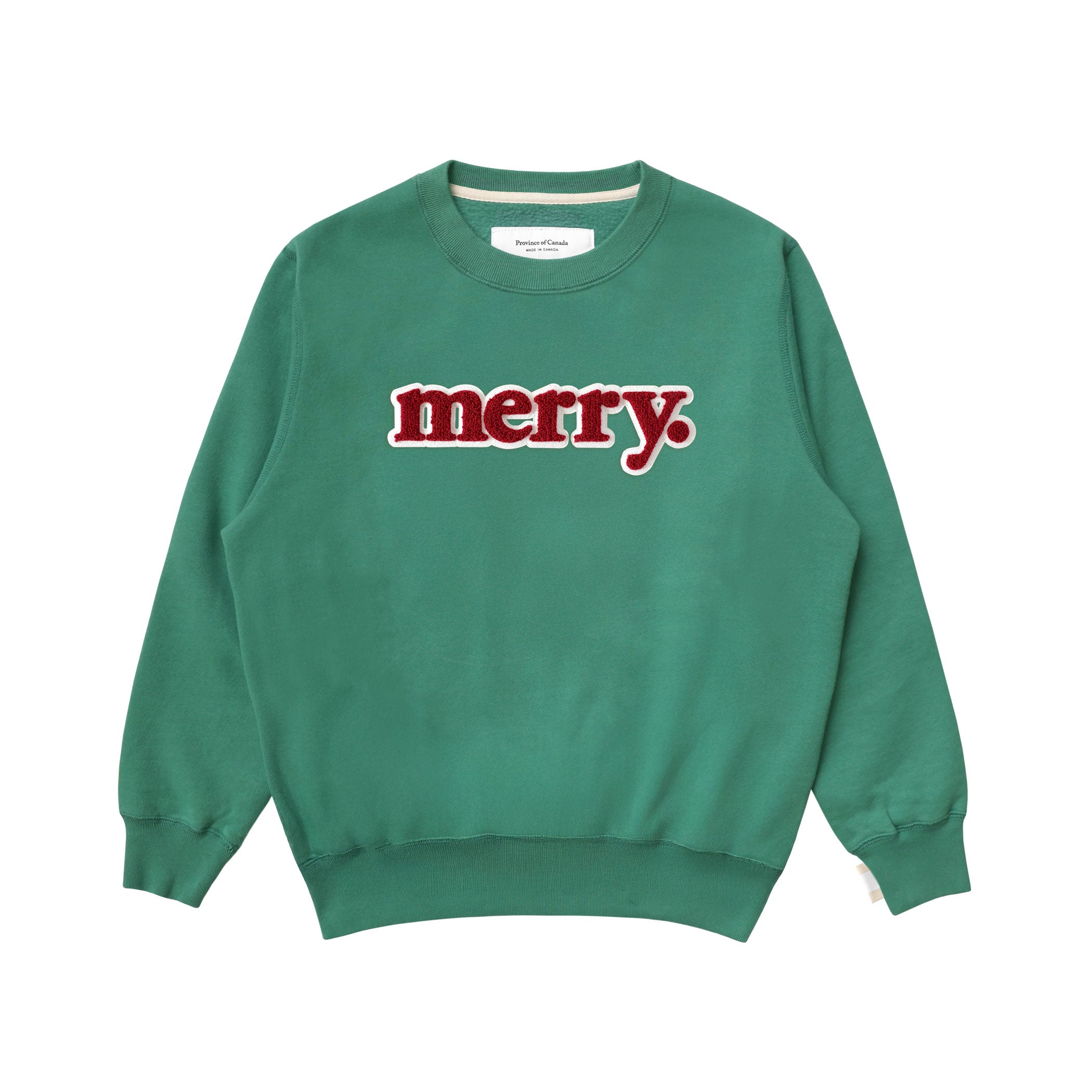 Made in Canada Christmas Sweater Kids Merry Sweatshirt Green Teal - Unisex - Province of Canada