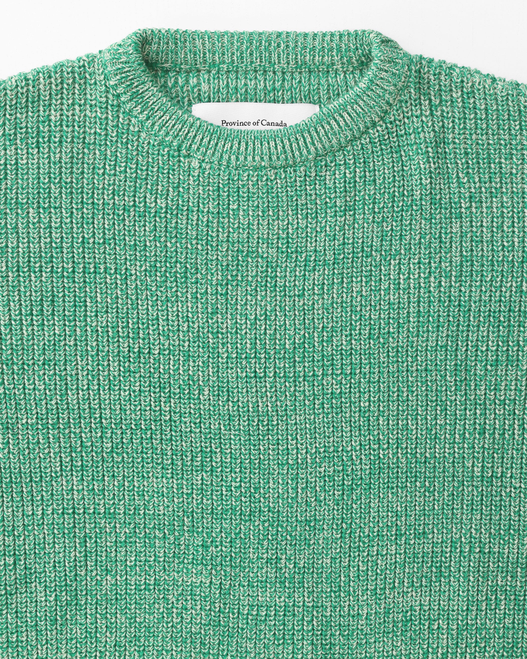 Made in Canada 100% Cotton Knit Sweater Heather Green - Unisex - Province of Canada