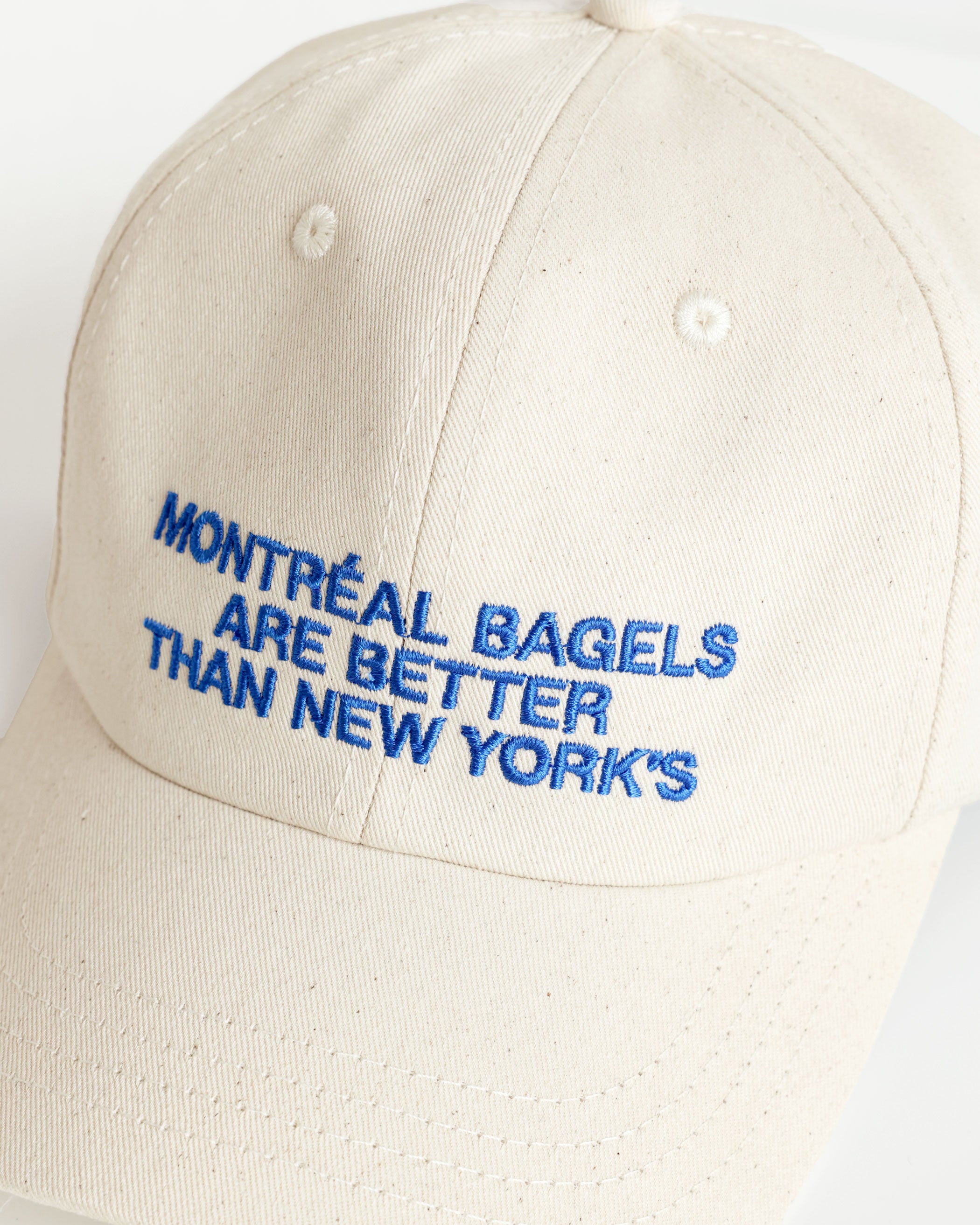 Made in Canada 100% Cotton Montreal Bagels Baseball Hat Natural Cream - Province of Canada