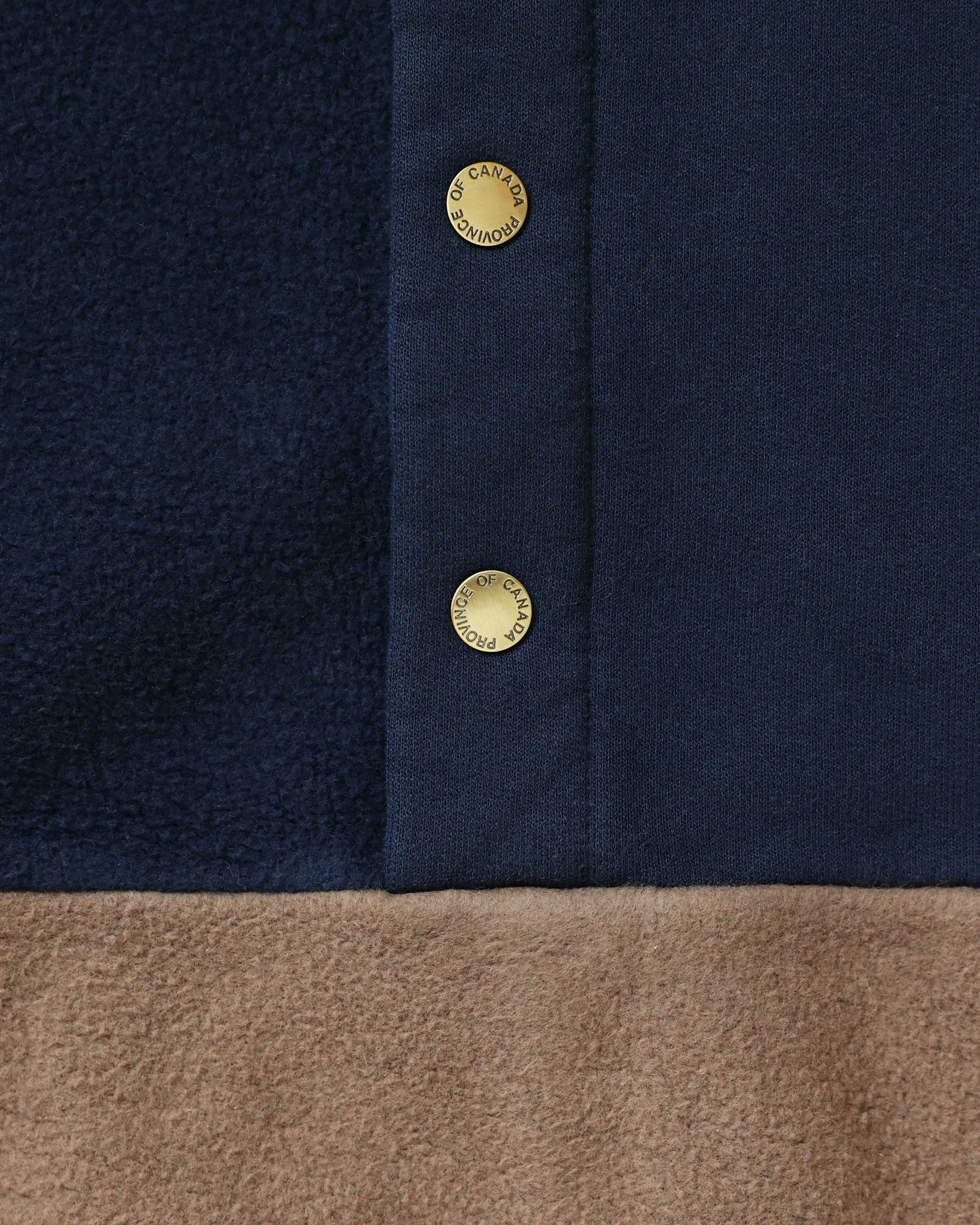 Made in Canada 100% Cotton Reverse Fleece Pullover Navy Blue Chestnut Brown - Unisex - Province of Canada