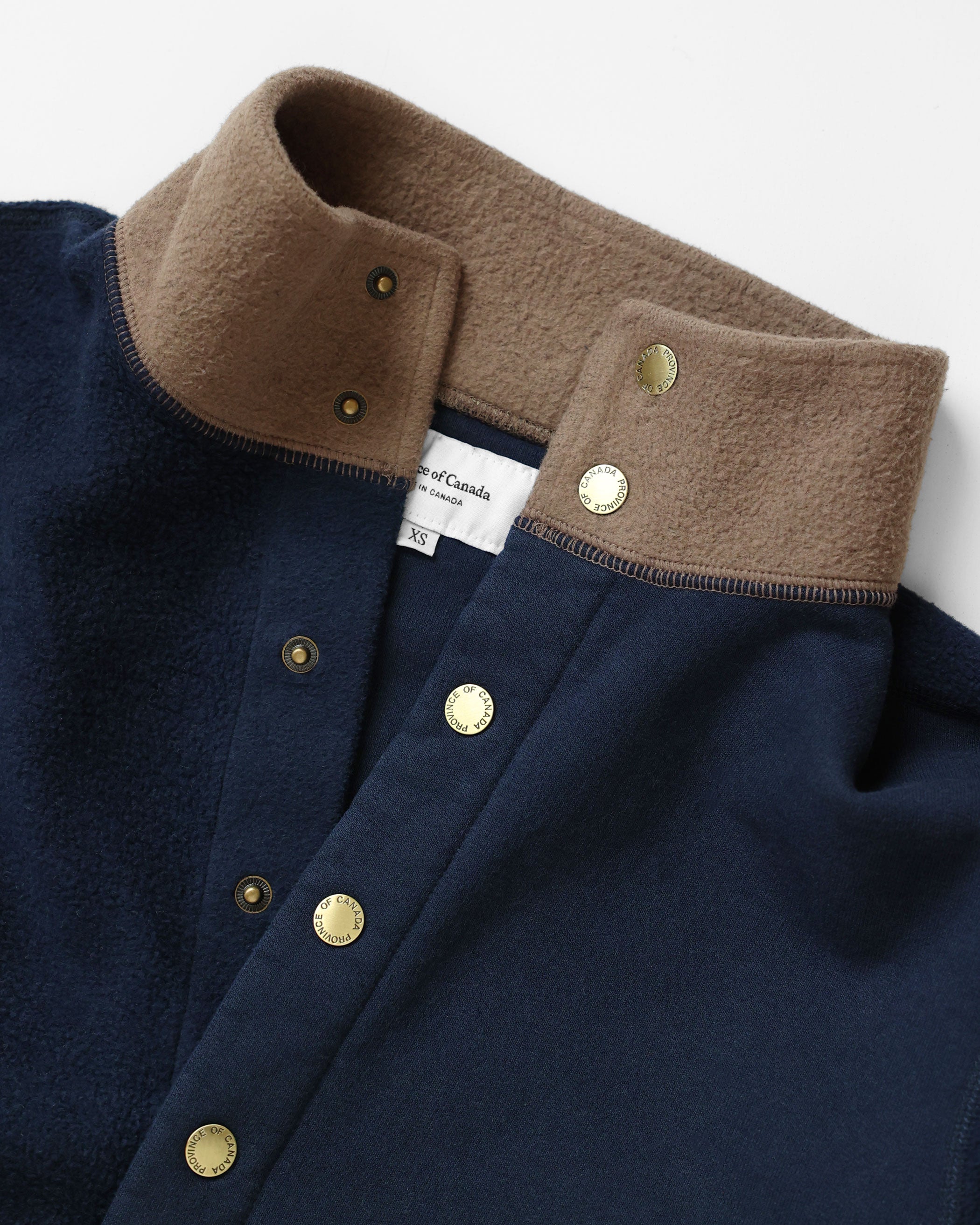 Made in Canada 100% Cotton Reverse Fleece Pullover Navy Blue Chestnut Brown - Unisex - Province of Canada