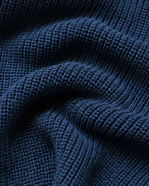 Made in Canada 100% Cotton Knit Half Zip Sweater Marine - Unisex - Province of Canada