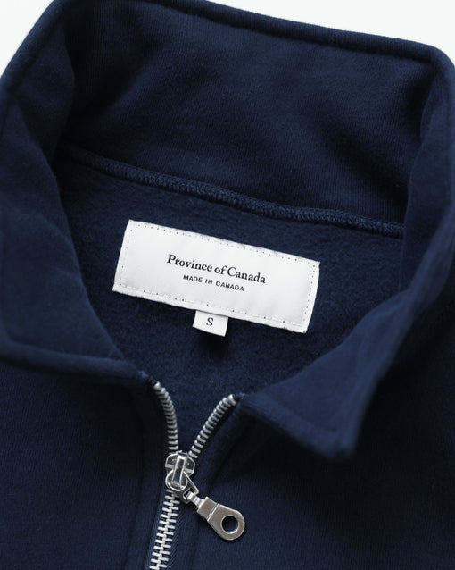 Made in Canada Lake Ontario Half Zip Fleece Sweatshirt Sweater Navy - Unisex