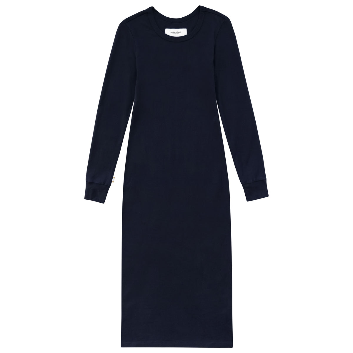 Fine Ribbed Long Sleeve Dress Navy - Made in Canada - Province of Canada