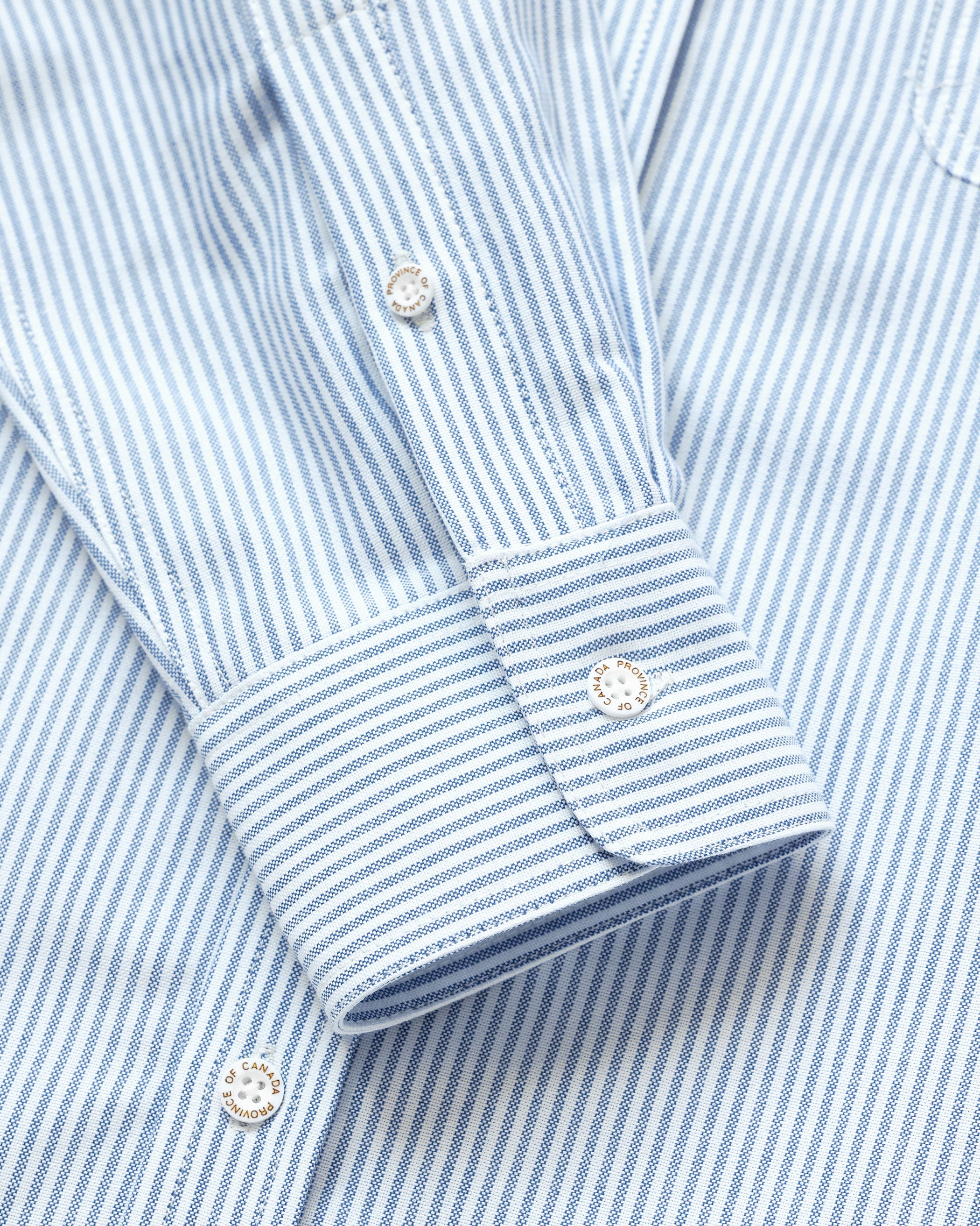 Made in Canada 100% Cotton Oxford Stripe Button Down Shirt Royal Blue - Unisex - Province of Canada