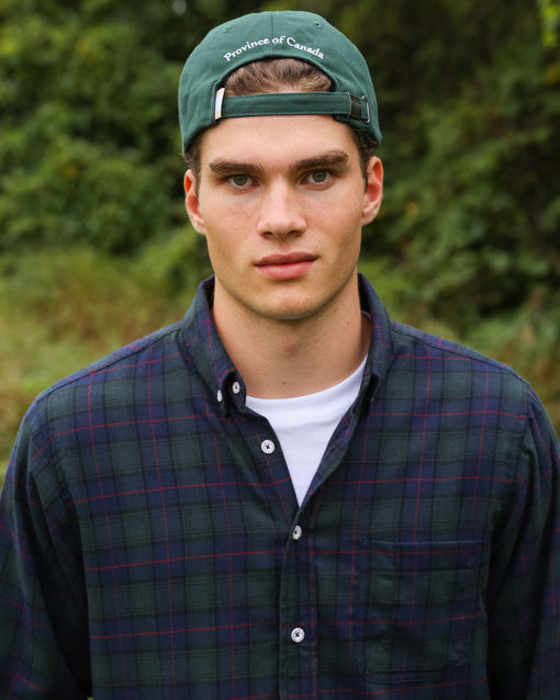 Made in Canada 100% Cotton Navy Plaid Flannel Shirt Navy Green Red - Unisex - Province of Canada