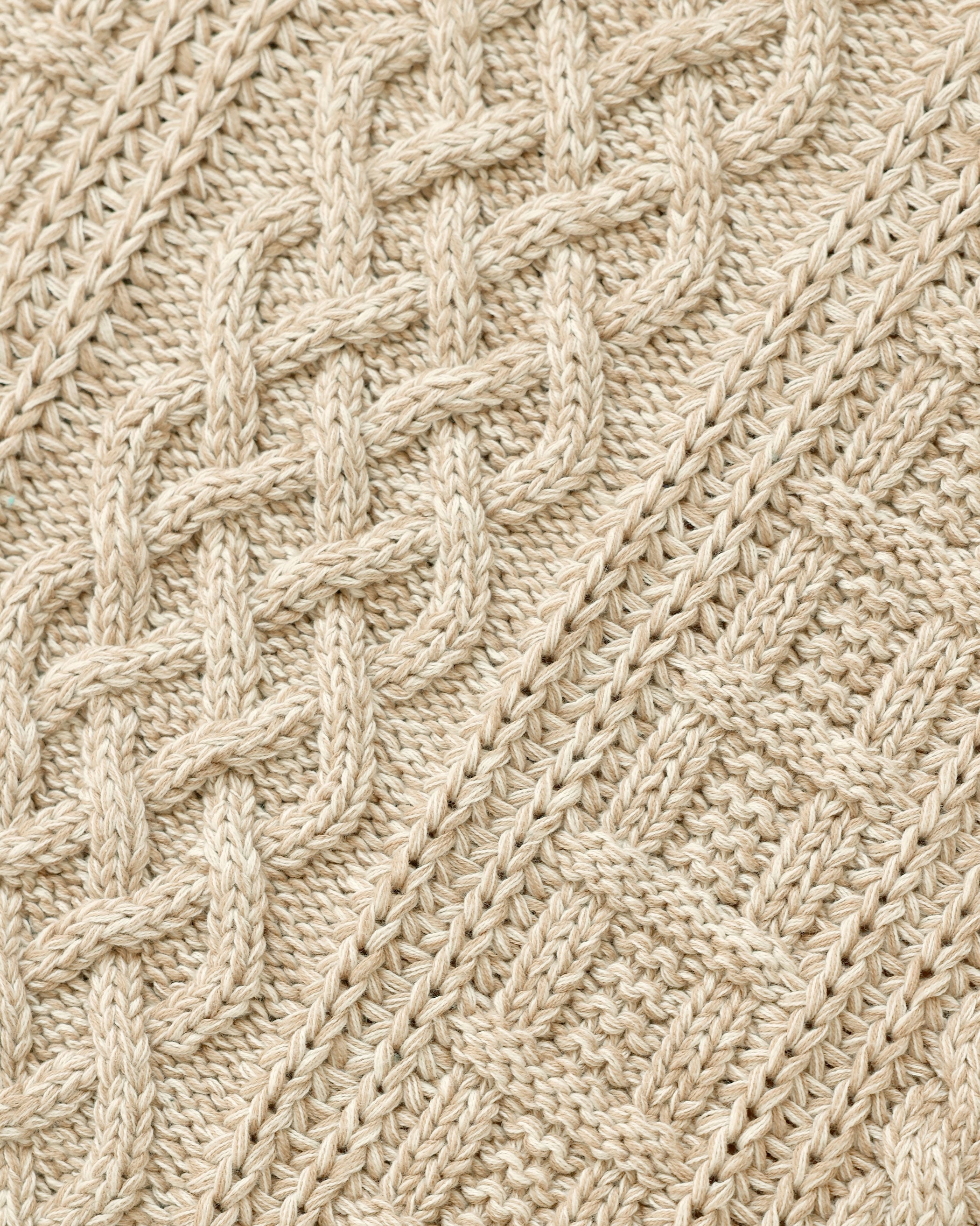 Made in Canada 100% Cotton Ivy Cable Knit Sweater Heather Beige - Unisex - Province of Canada