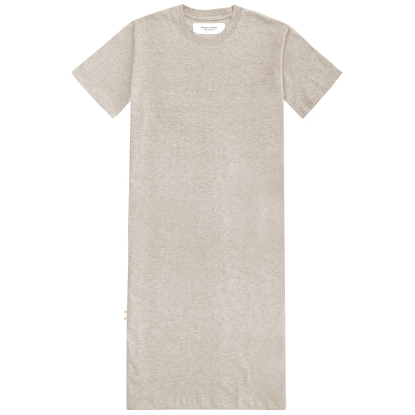 Made in Canada Midi T-Shirt Dress Oatmeal 100% Cotton - Province of Canada