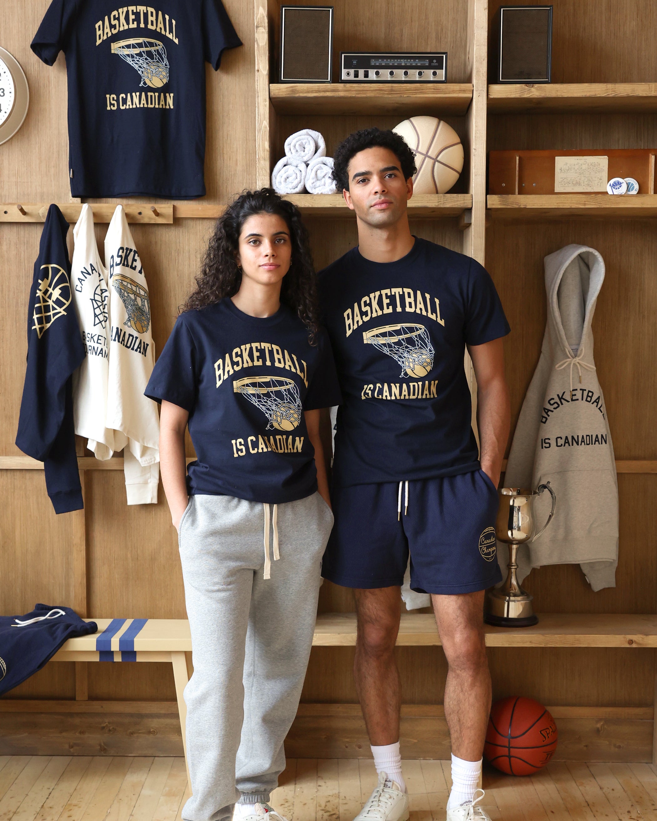Made in Canada Basketball is Canadian Tee Navy - Unisex - Province of Canada