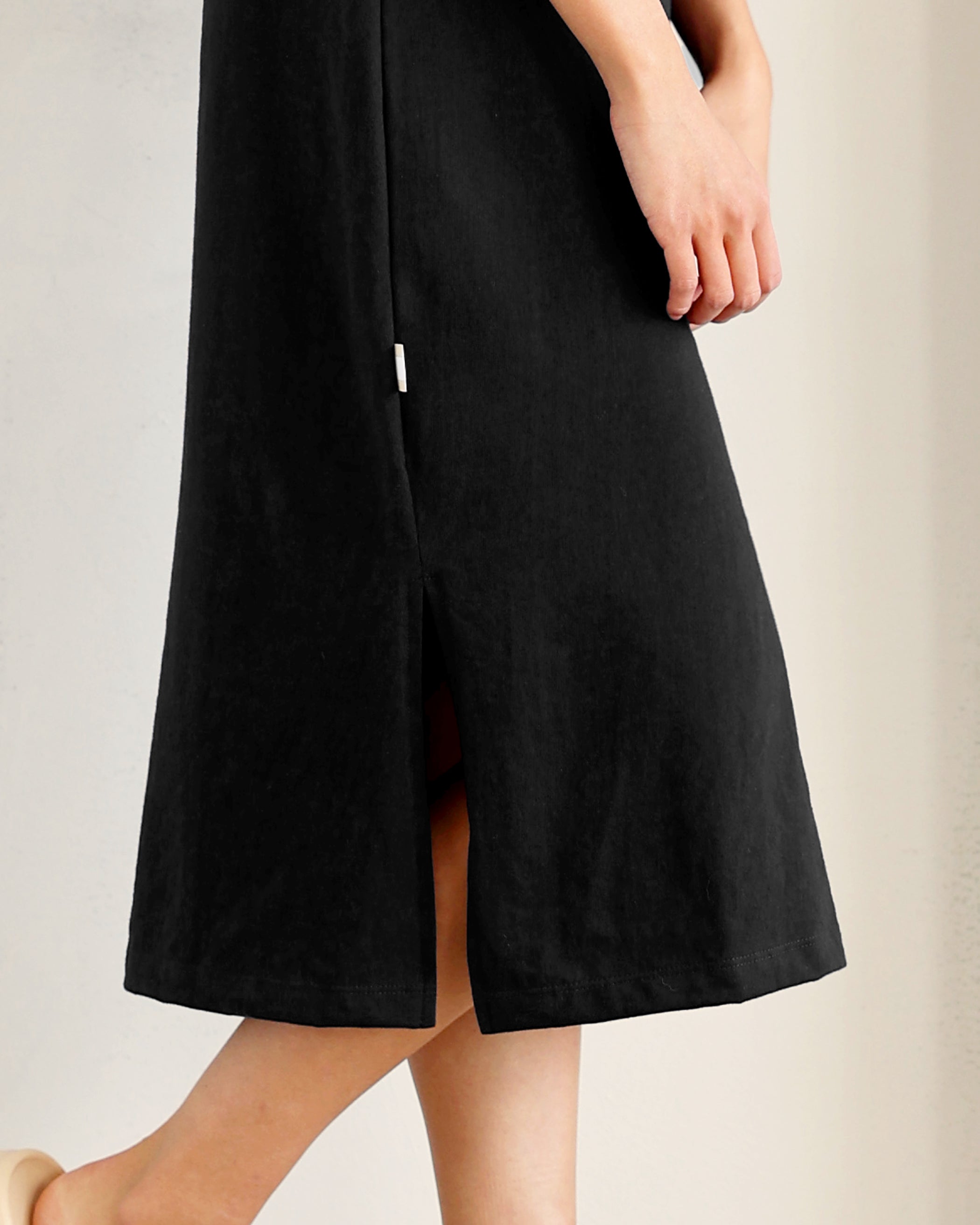 Made in Canada 100% Organic Cotton Midi T-Shirt Dress Black – Province of Canada