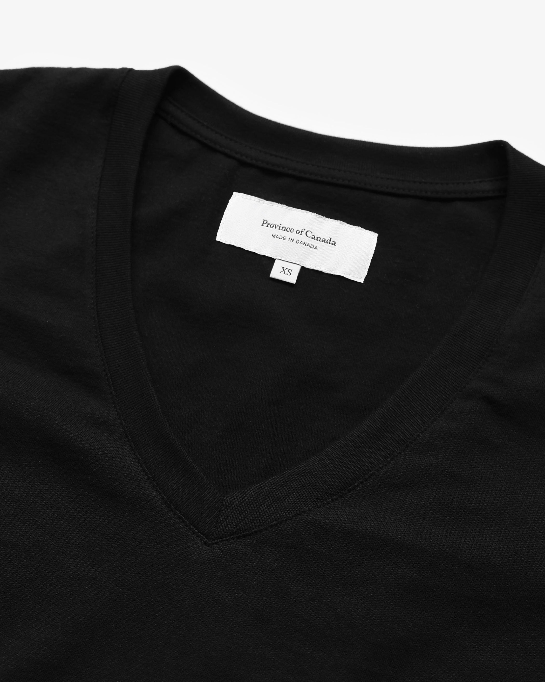 Made in Canada Friday V-Neck Tee Black 100% Organic Cotton - Province of Canada