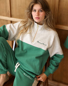Made in Canada Club Cotton Fleece Half Zip Green - Unisex - Province of Canada