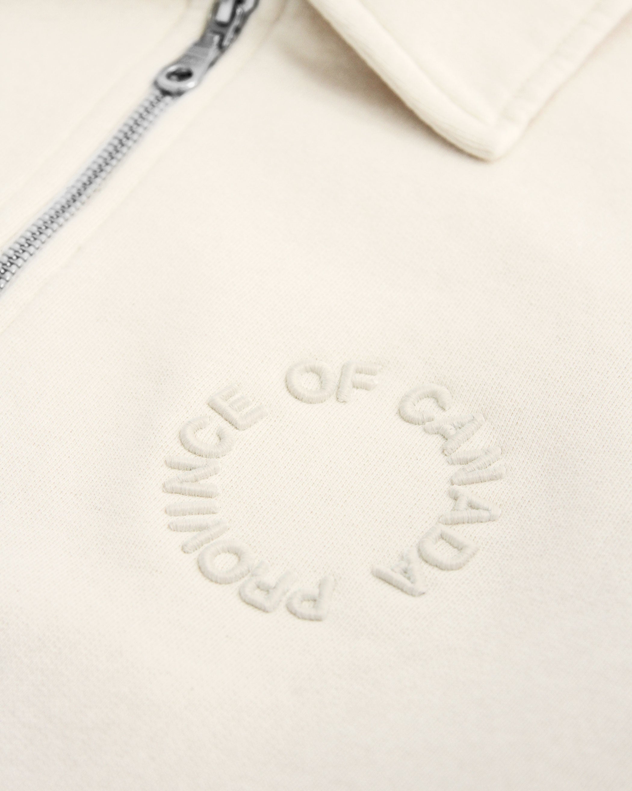 Province of Canada - Half Zip Fleece Sweatshirt Cream Unisex - Made in Canada