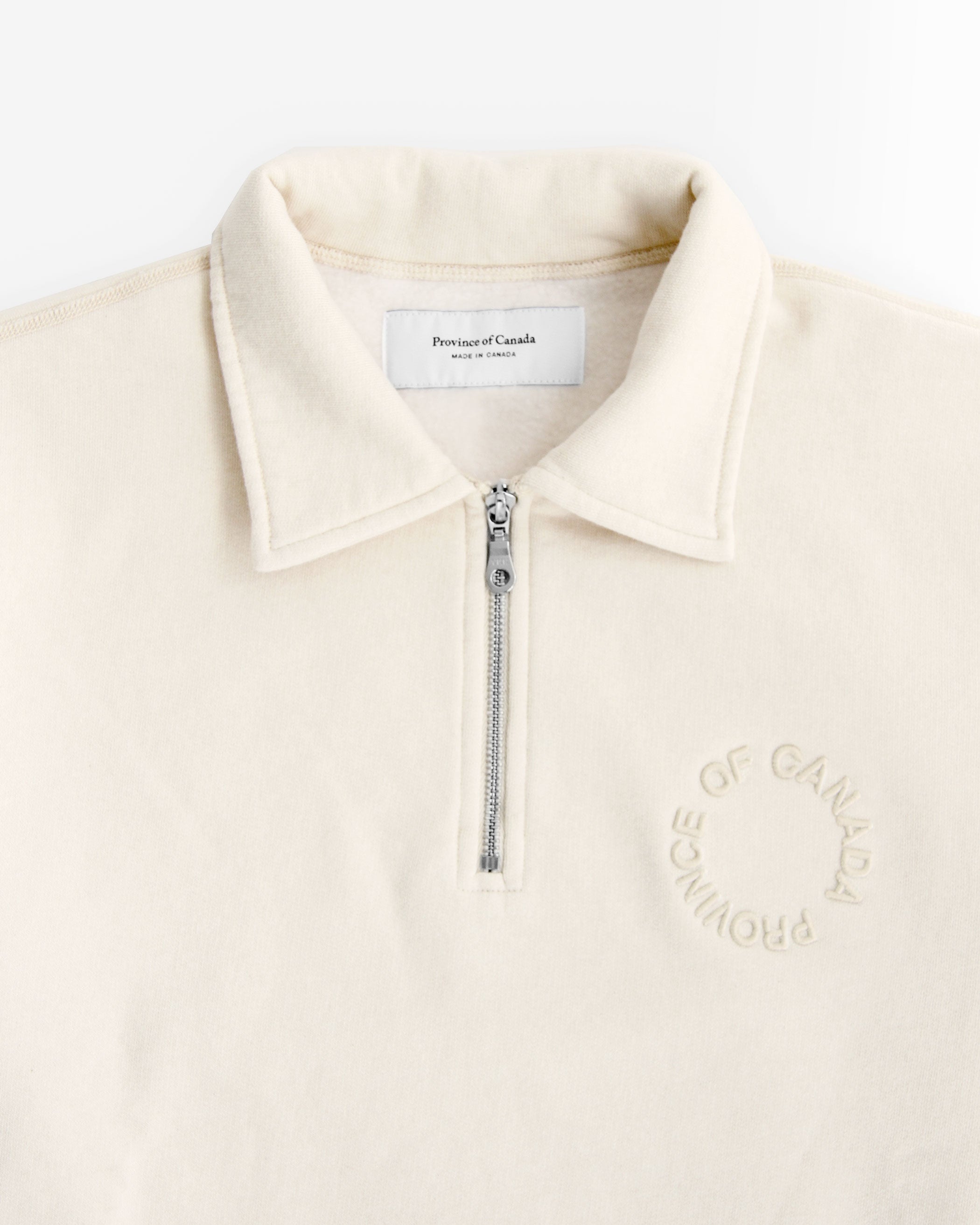 Province of Canada - Half Zip Fleece Sweatshirt Cream Unisex - Made in Canada