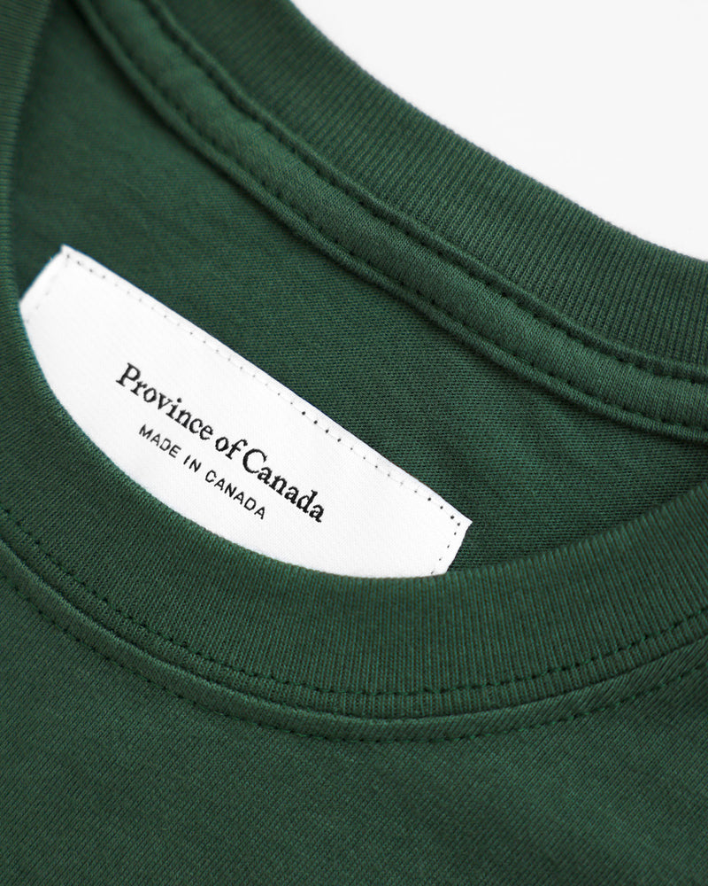 Made in Canada 100% Organic Cotton Monday Long Sleeve Crop Top Forest Green - Province of Canada