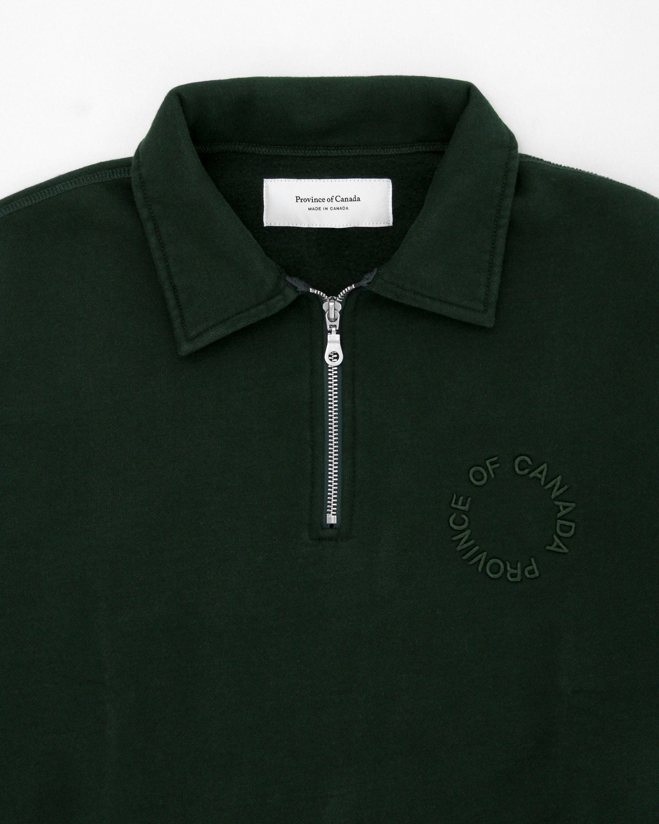 Province of Canada - Half Zip Fleece Sweatshirt Forest Unisex - Made in Canada