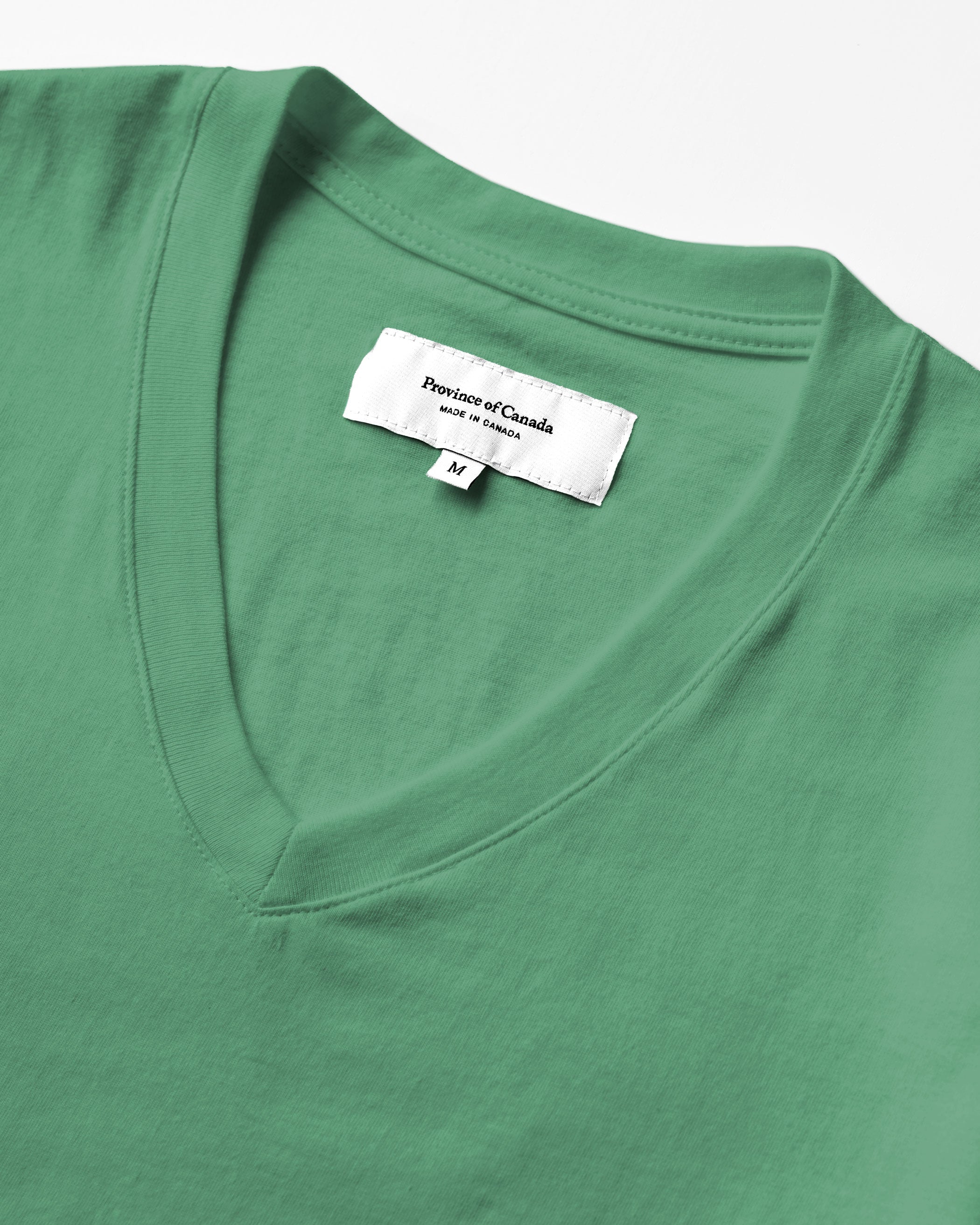 Made in Canada Friday V-Neck Tee Green 100% Organic Cotton - Province of Canada