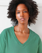 Made in Canada Friday V-Neck Tee Green 100% Organic Cotton - Province of Canada
