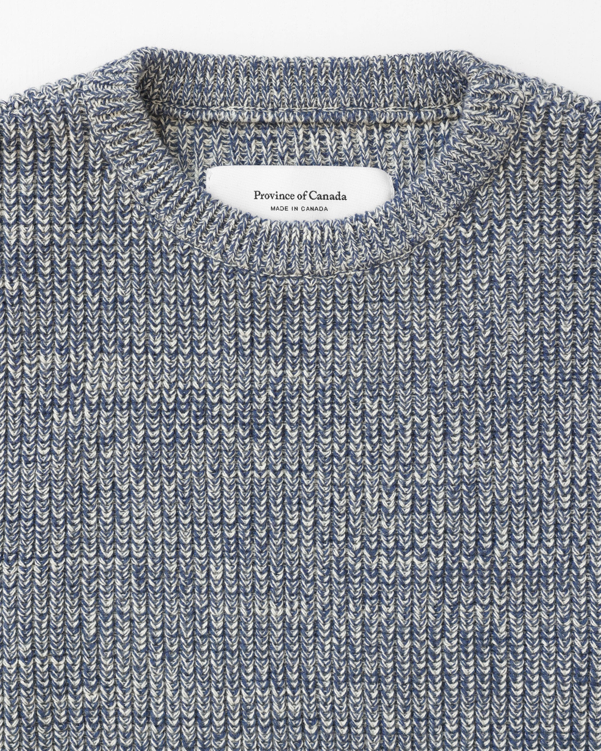 Made in Canada Cotton Knit Sweater Heather Navy 100% Cotton - Unisex - Province of Canada