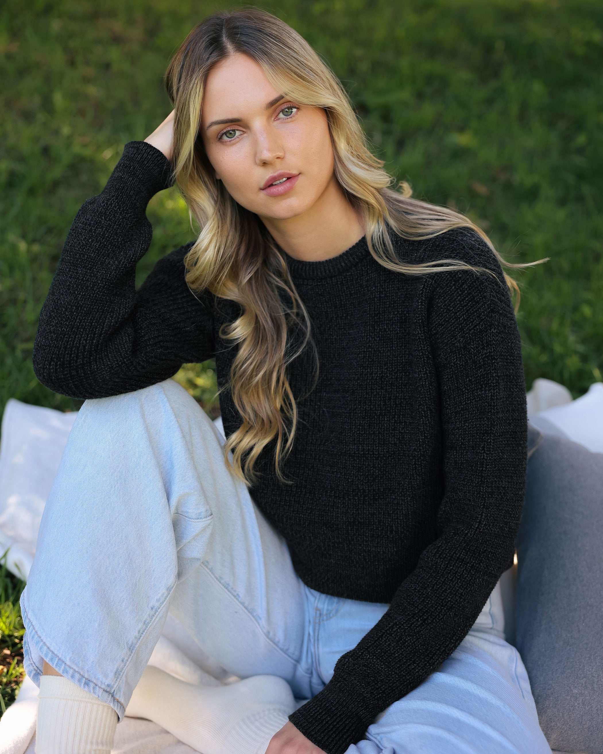 Made in Canada Cotton Knit Sweater Heather Black 100% Cotton - Unisex - Province of Canada