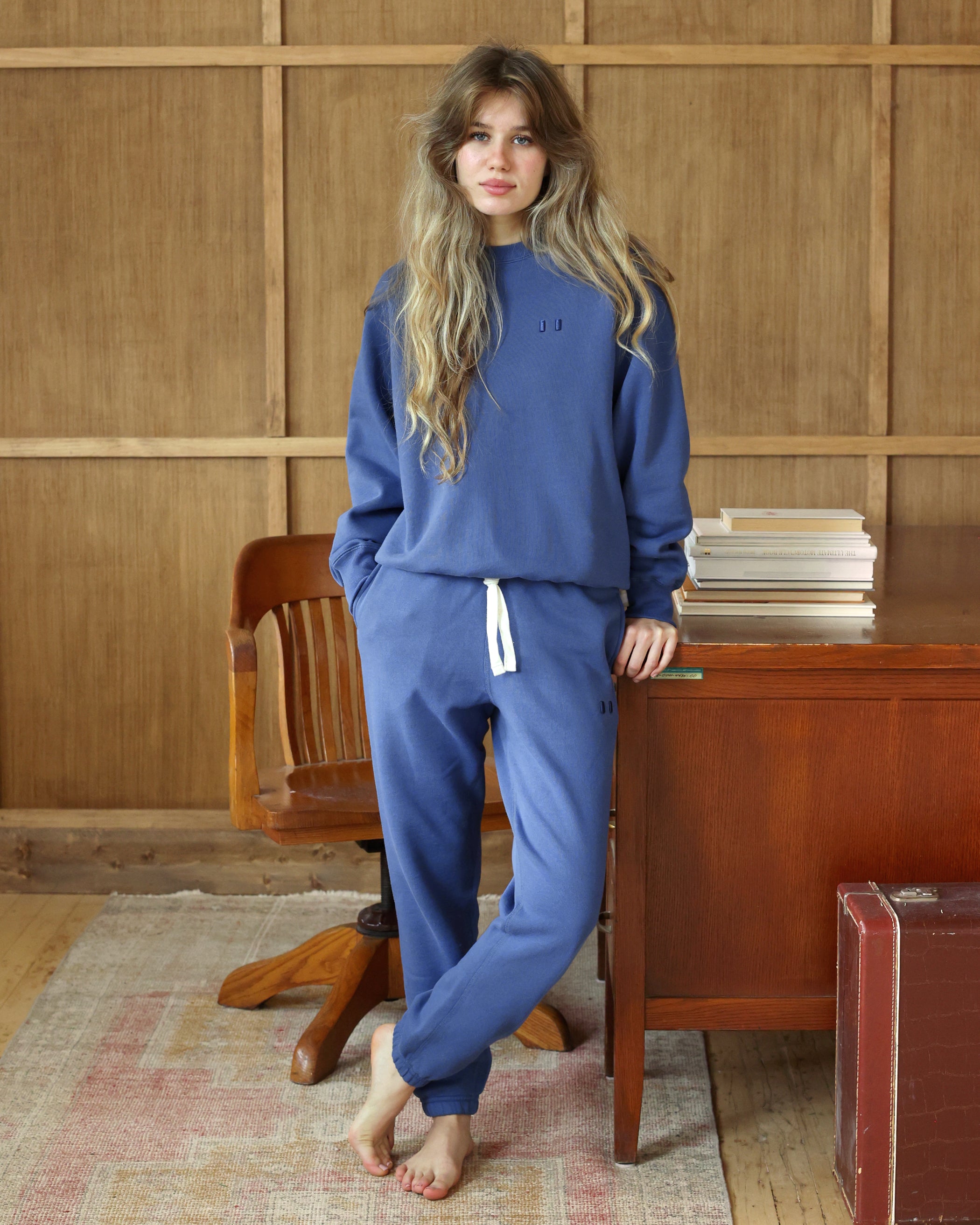 Made in Canada Flag Fleece Sweatpant French Blue - Unisex - Province of Canada