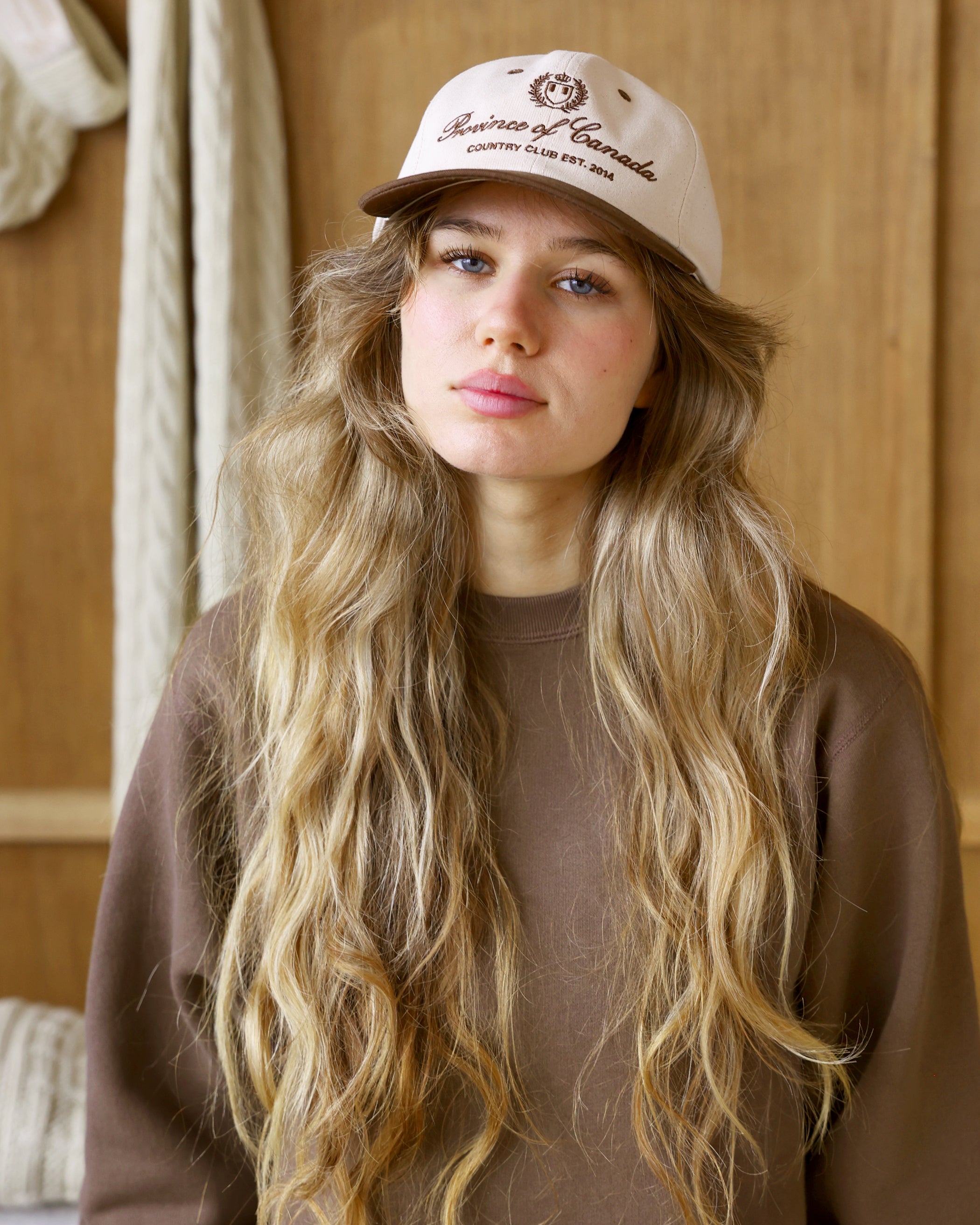 Made in Canada 100% Cotton Country Club Baseball Hat Natural Brown - Province of Canada