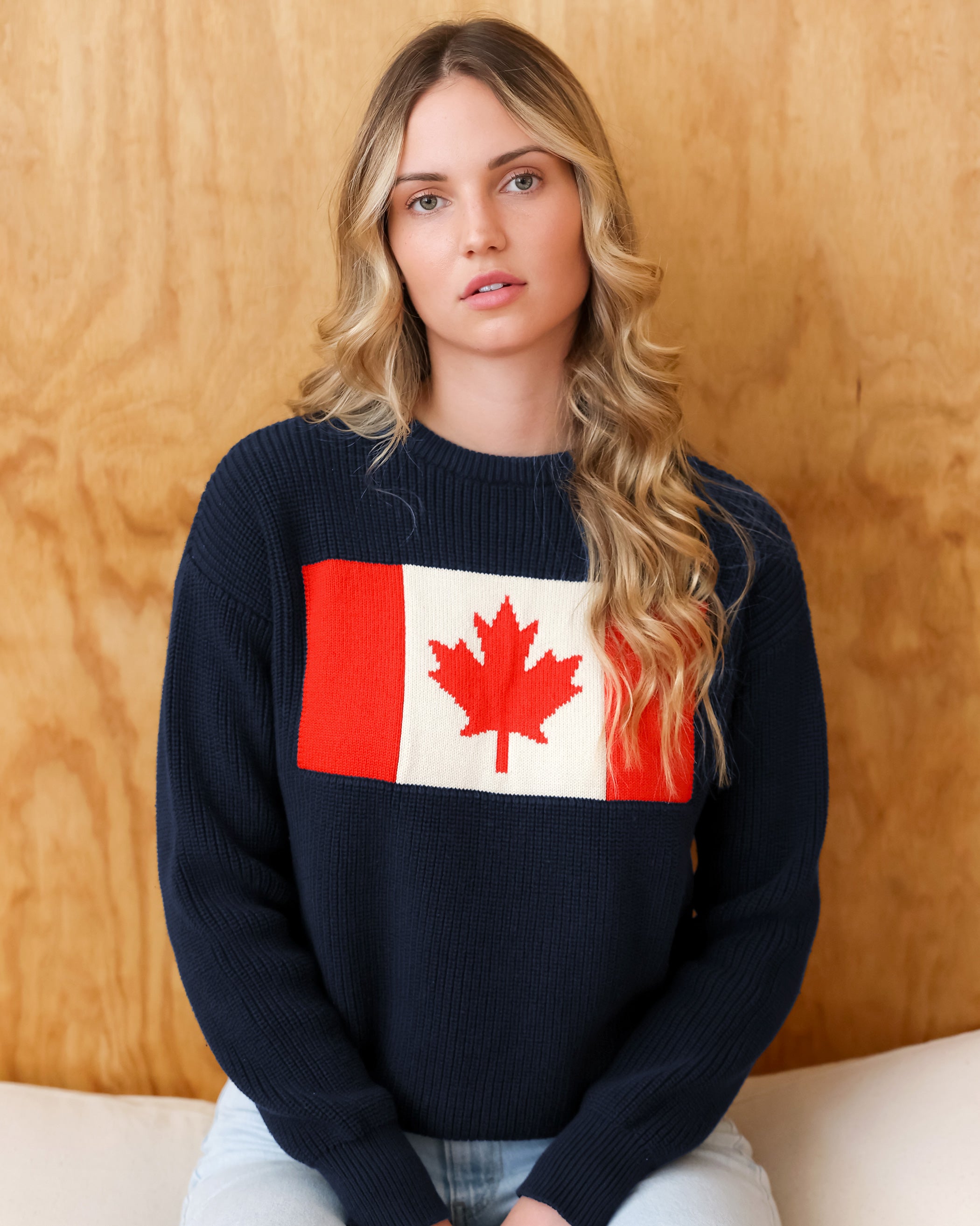Made in Canada Cotton Canada Flag Cotton Knit Sweater - Unisex - Province of Canada