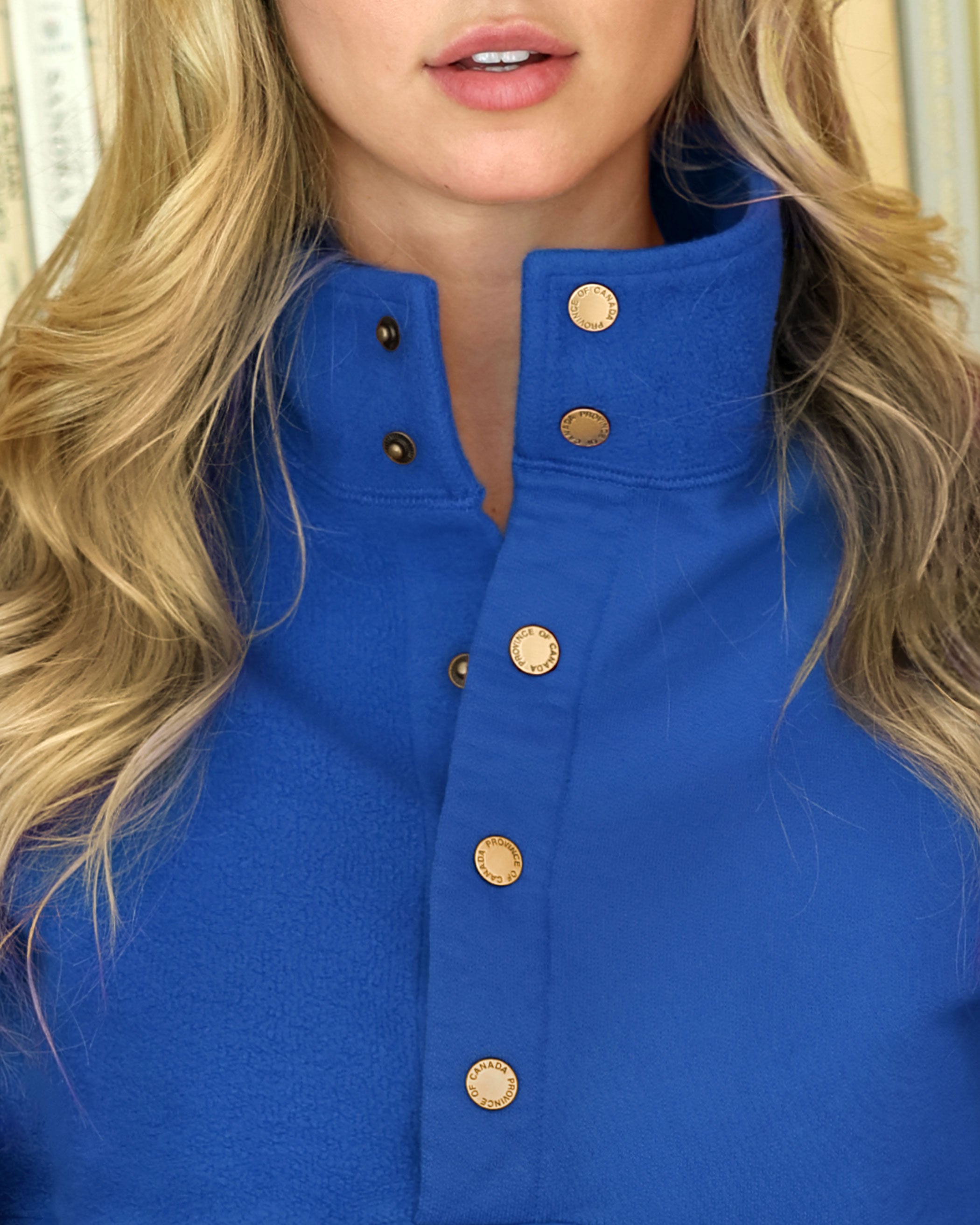 Made in Canada 100% Cotton Reverse Fleece Pullover Royal - Unisex - Province of Canada