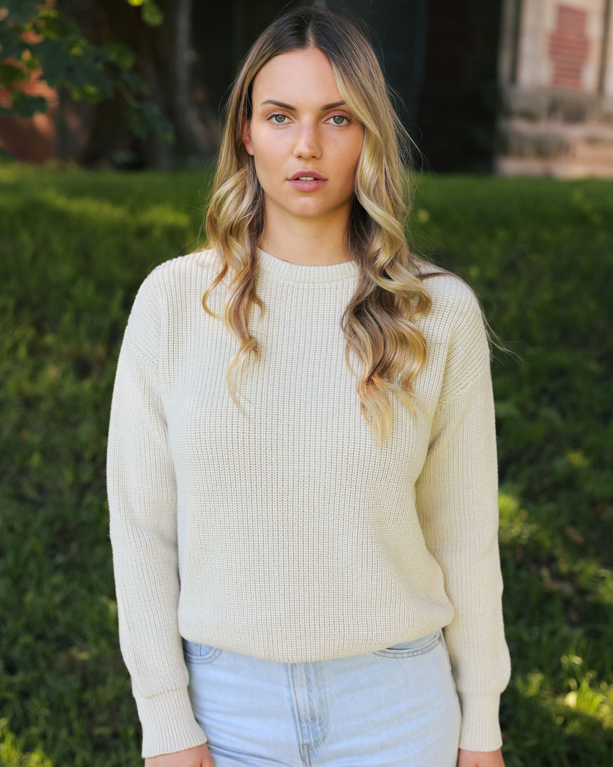 Made in Canada Cotton Knit Sweater Ecru 100% Cotton - Unisex - Province of Canada