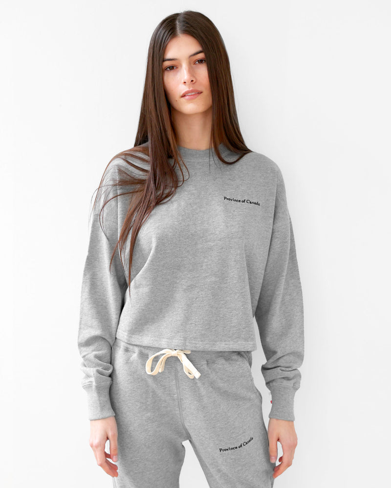 Made in Canada French Terry Crop Sweatshirt Heather Grey - Province of Canada