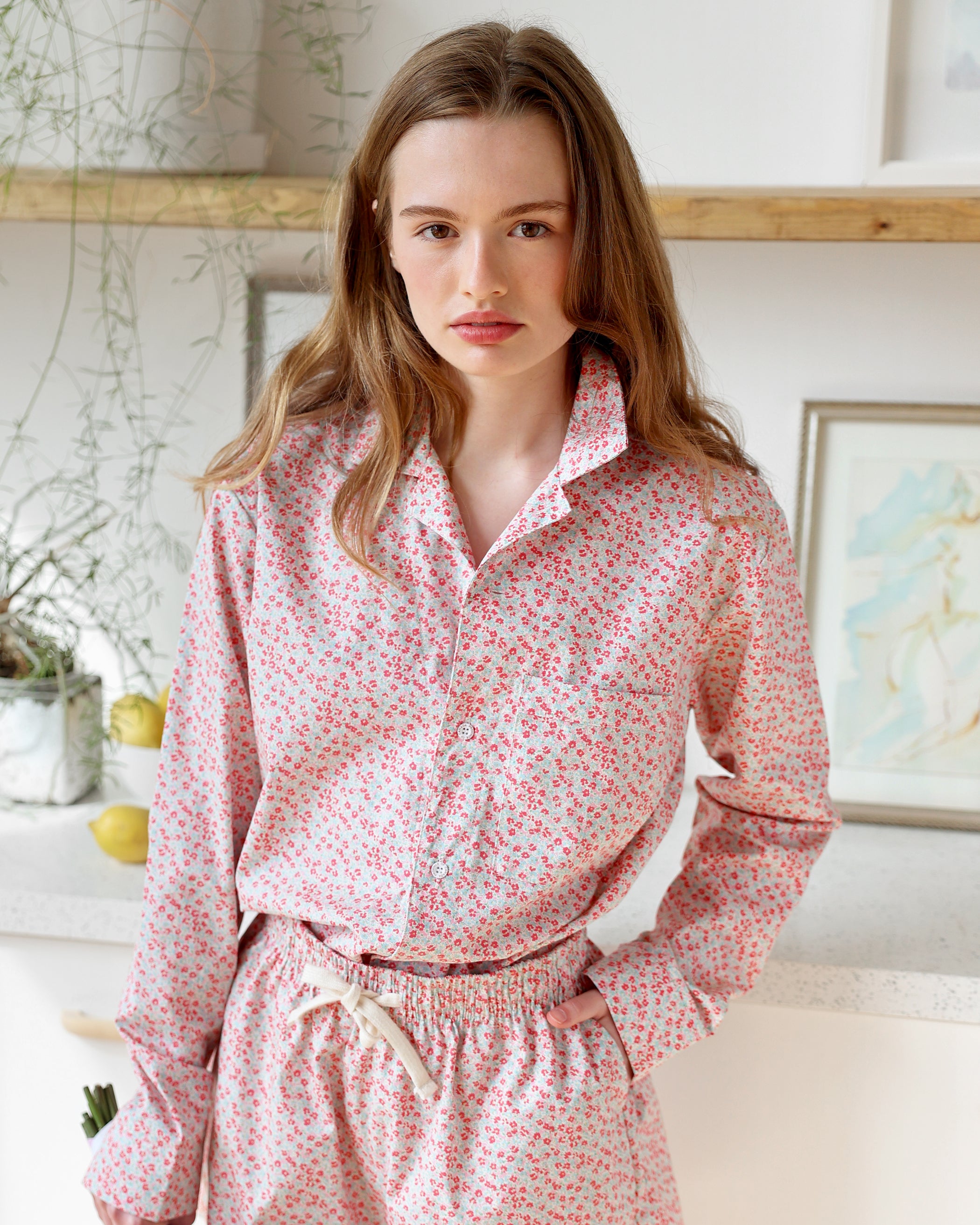 Made in Canada Pyjama Shirt Floral 100% Cotton - Unisex - Province of Canada