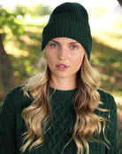 Made in Canada 100% Cotton Flag Cotton Knit Toque Forest Green - Province of Canada