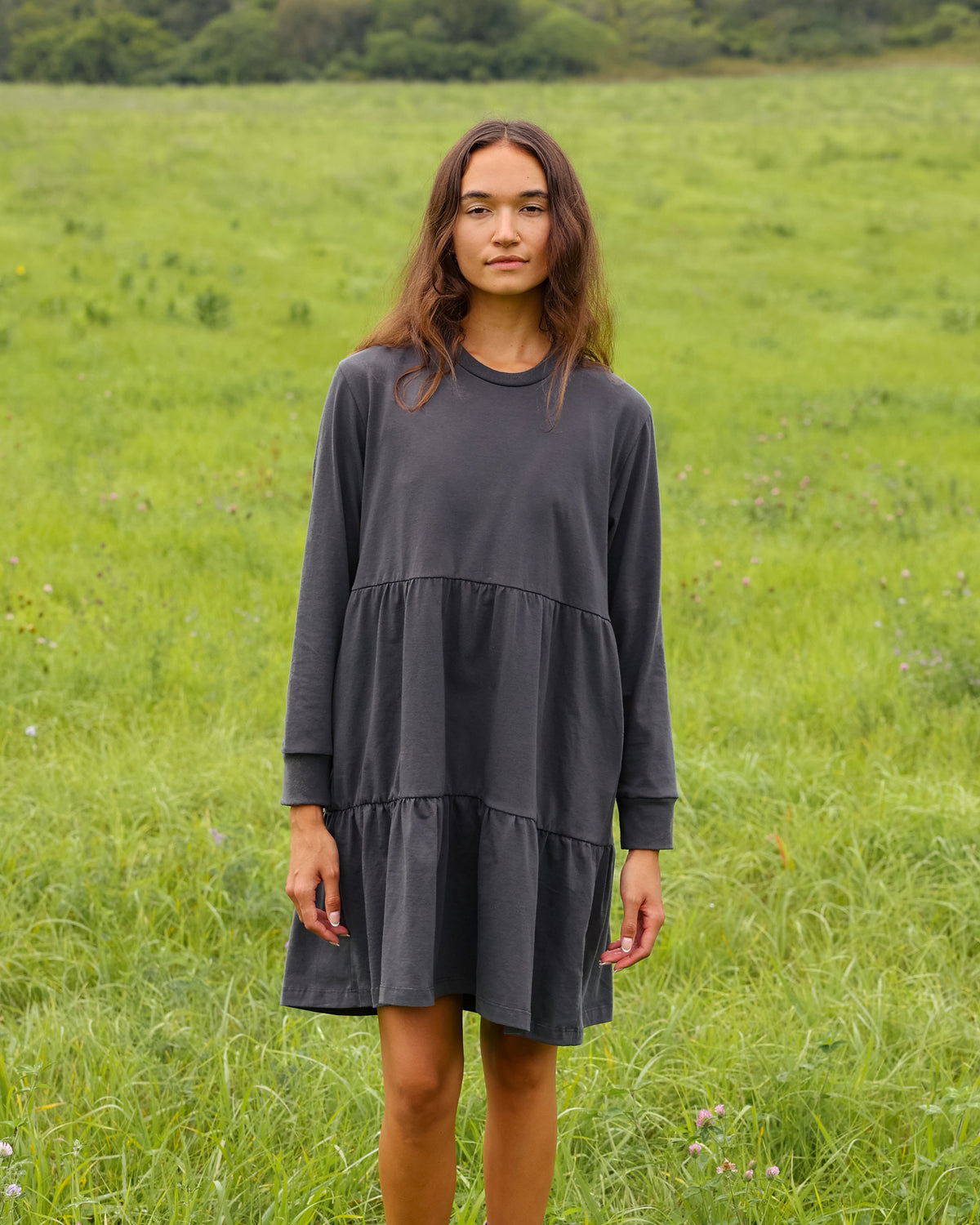 Made in Canada Tier Long Sleeve Dress Ink - Province of Canada