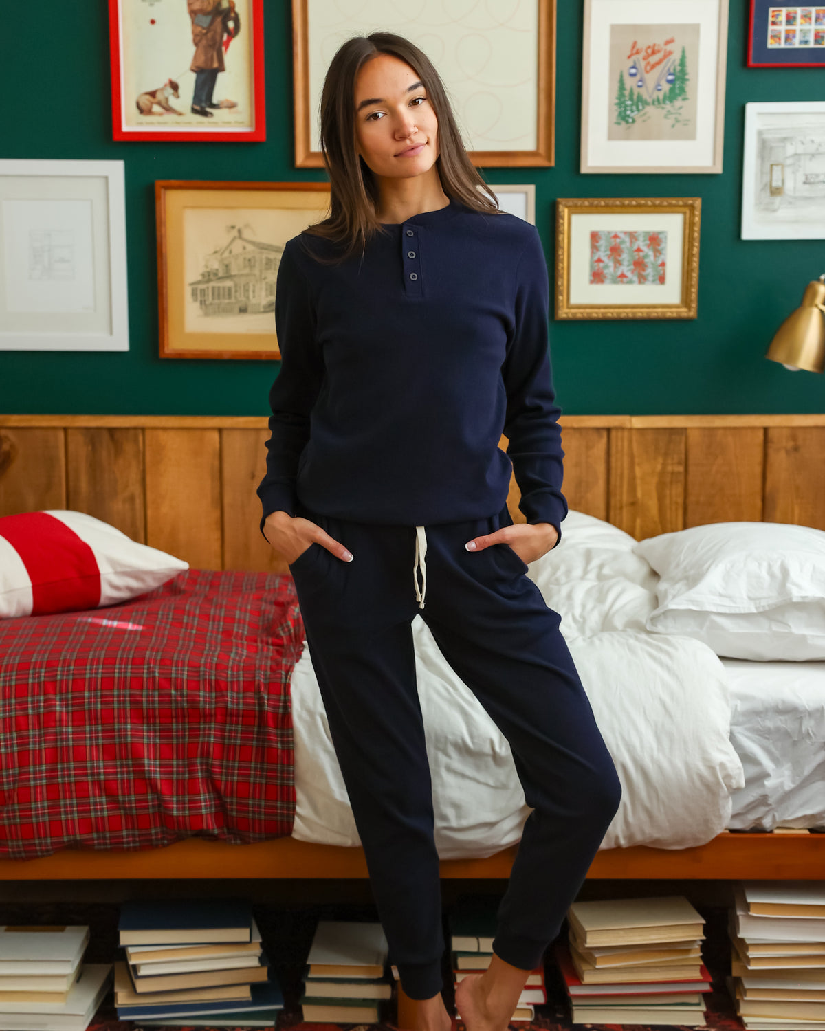 Made in Canada - Almost Pyjama Rib Pant Navy - Unisex - Province of Canada