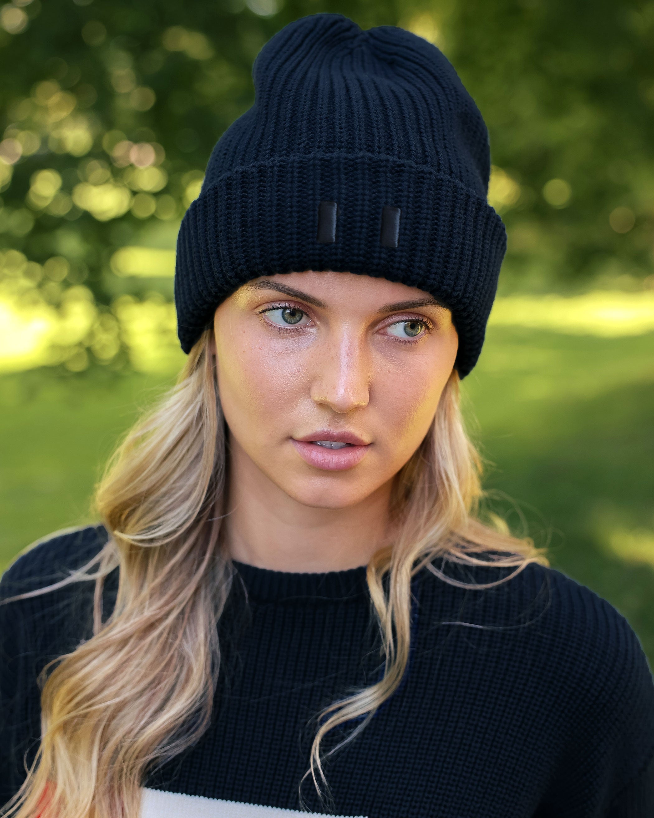 Made in Canada 100% Cotton Flag Cotton Knit Toque Navy - Province of Canada