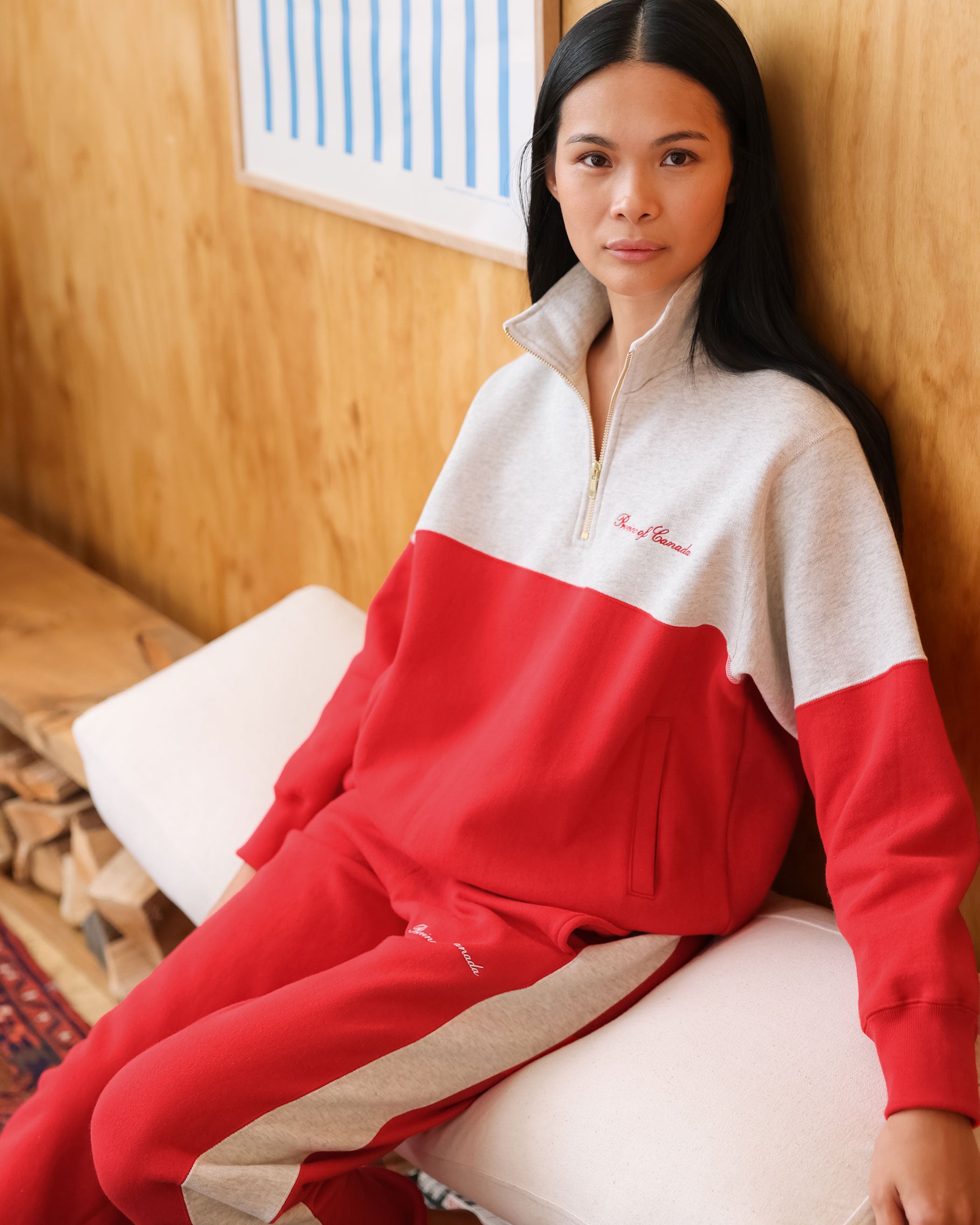 Made in Canada Club Fleece Half Zip Red - Unisex - Province of Canada