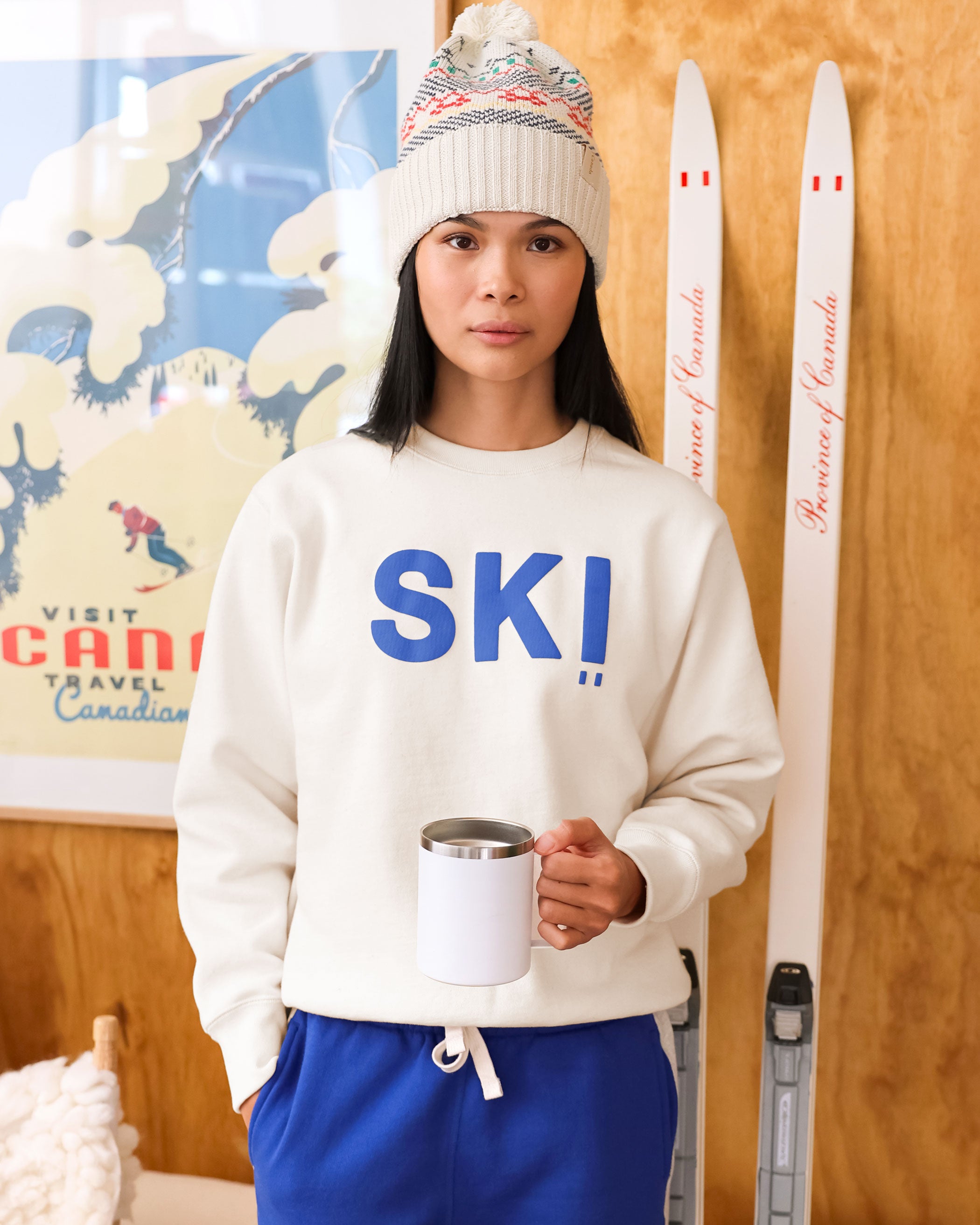 Made in Canada Fleece Ski Sweatshirt Cream - Unisex - Province of Canada