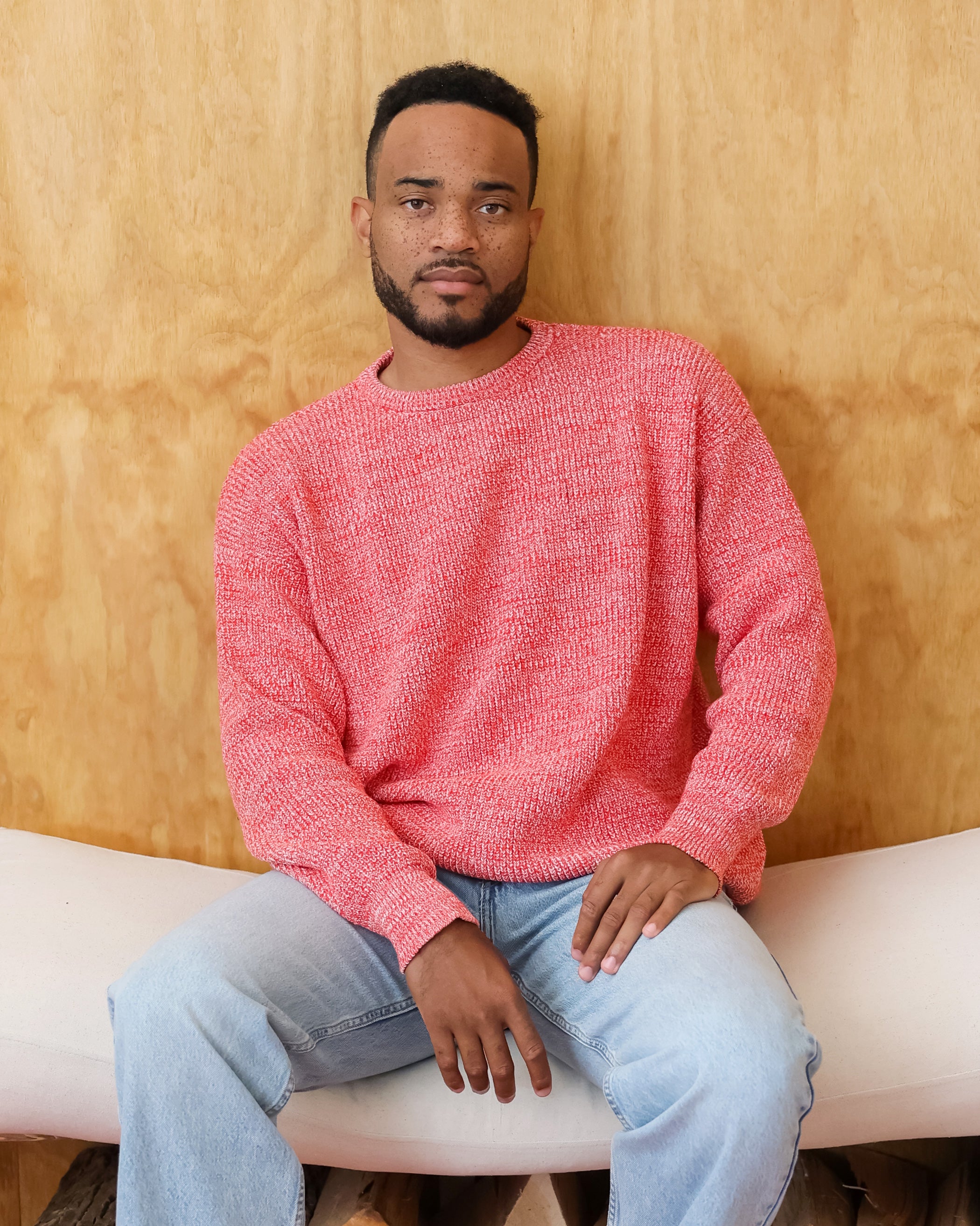 Made in Canada 100% Cotton Knit Sweater and Toque Heather Red - Unisex - Province of Canada