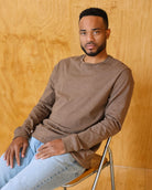 Made in Canada 100% Organic Cotton Monday Long Sleeve Tee Heather Brown - Unisex - Province of Canada