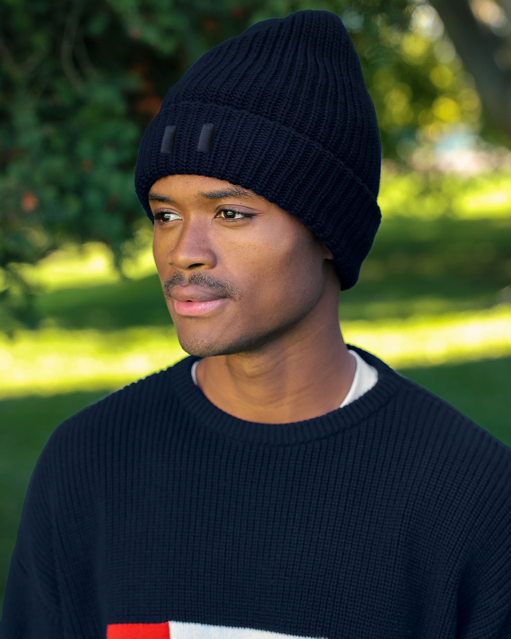 Made in Canada 100% Cotton Flag Cotton Knit Toque Navy - Province of Canada