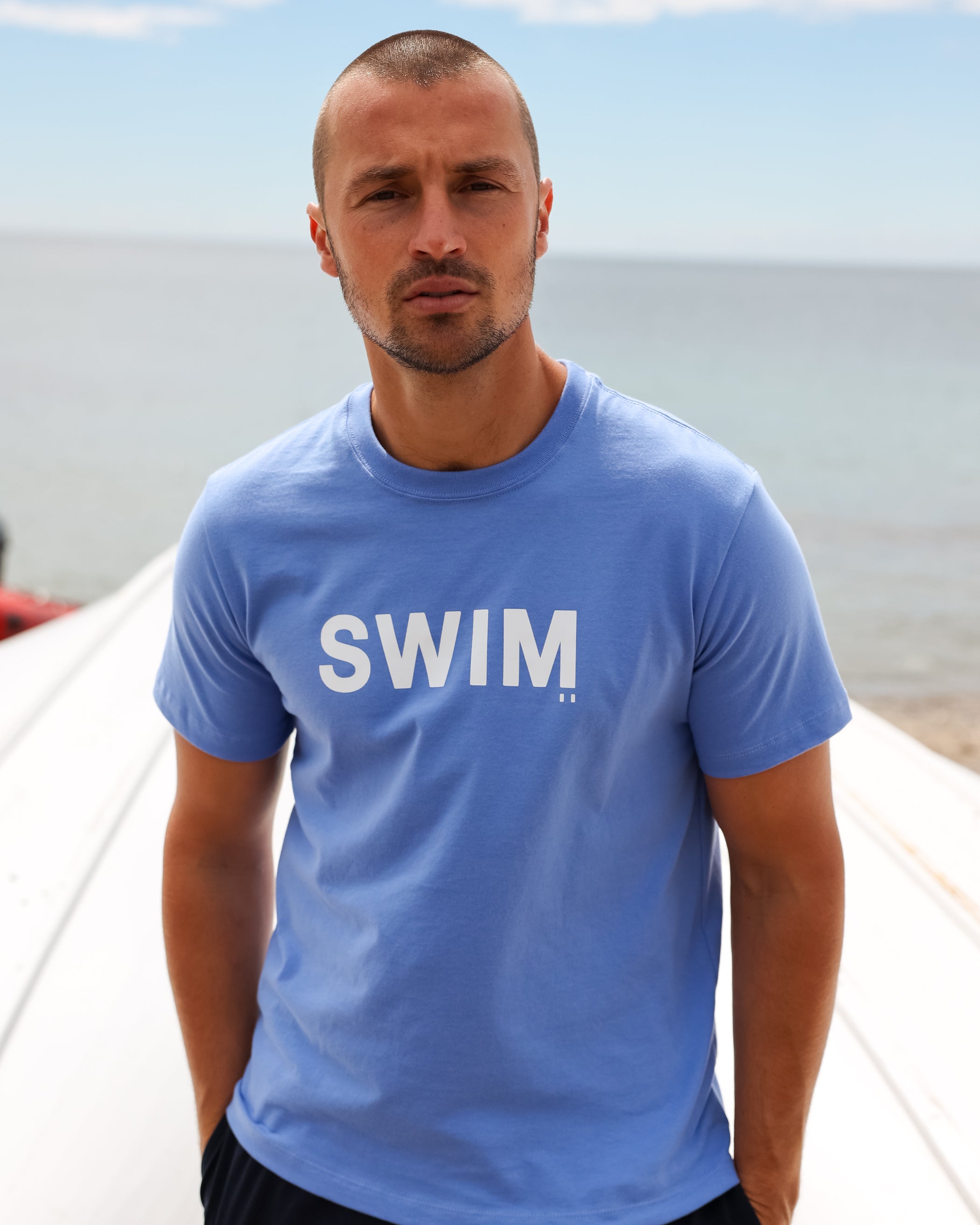 Made in Canada 100% Organic Cotton Swim Tee Periwinkle - Unisex - Province of Canada
